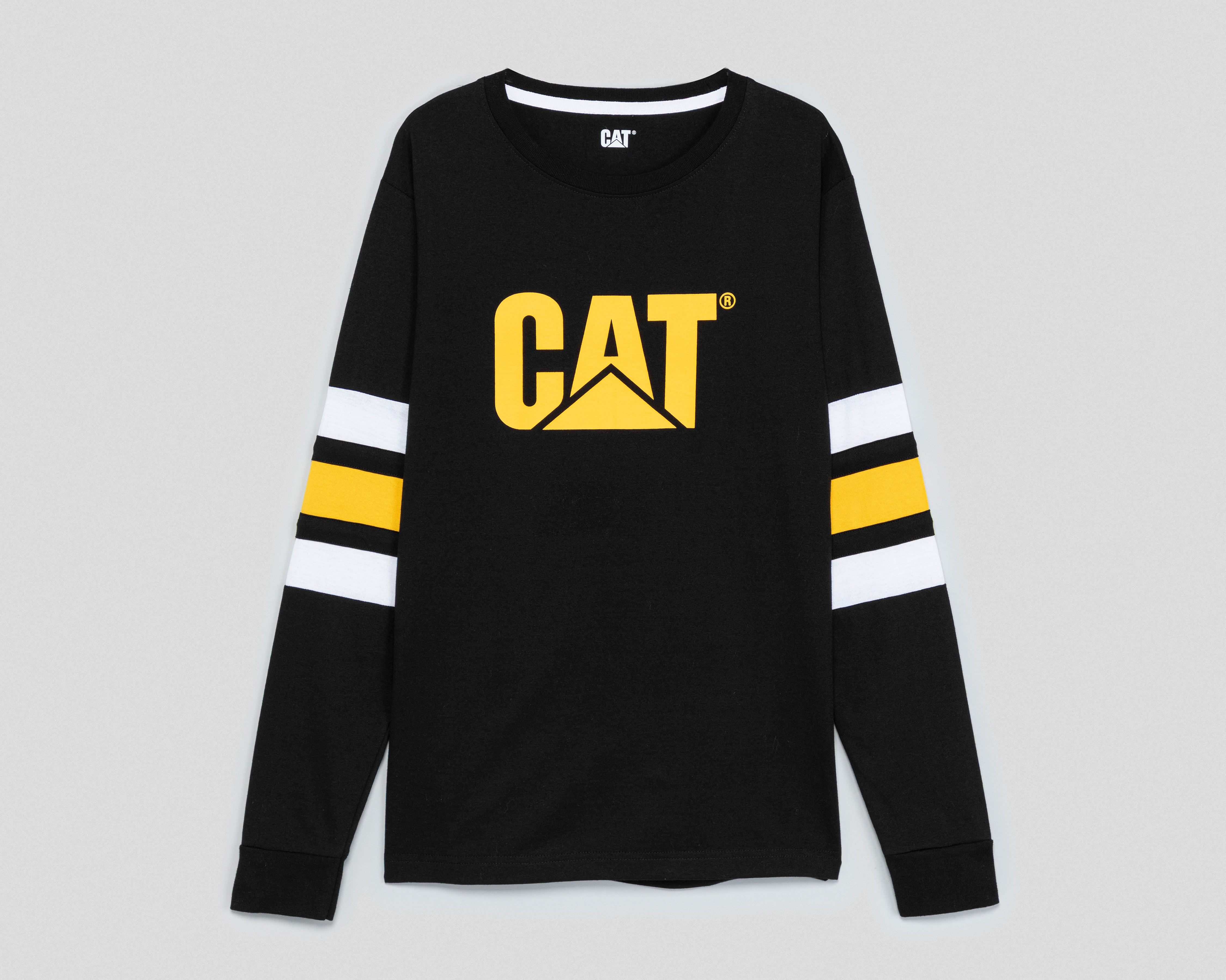 Playera Manga Larga Negra CAT para Hombre