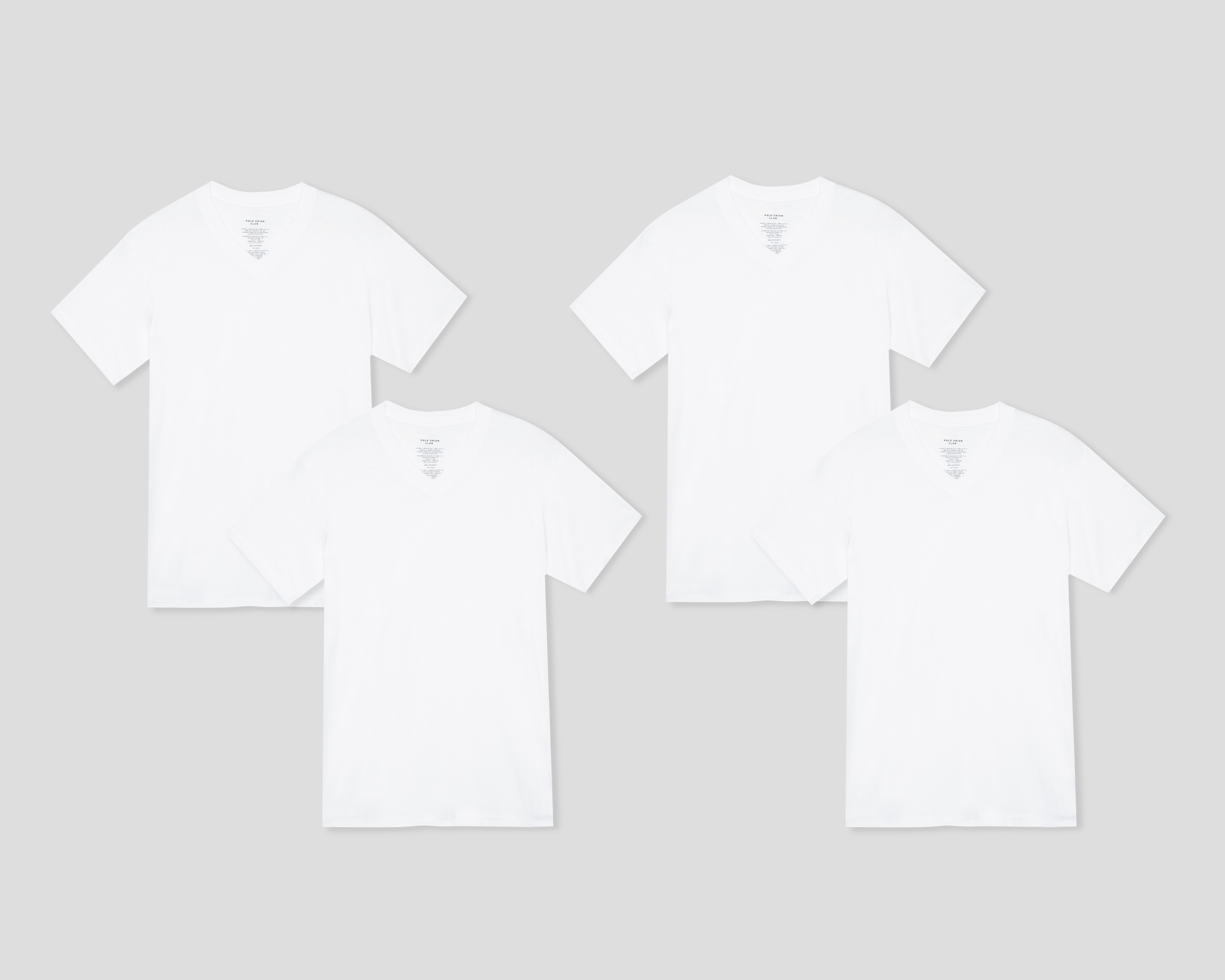 Playera Interior Cuello V Polo Union Club para Hombre 4 Piezas