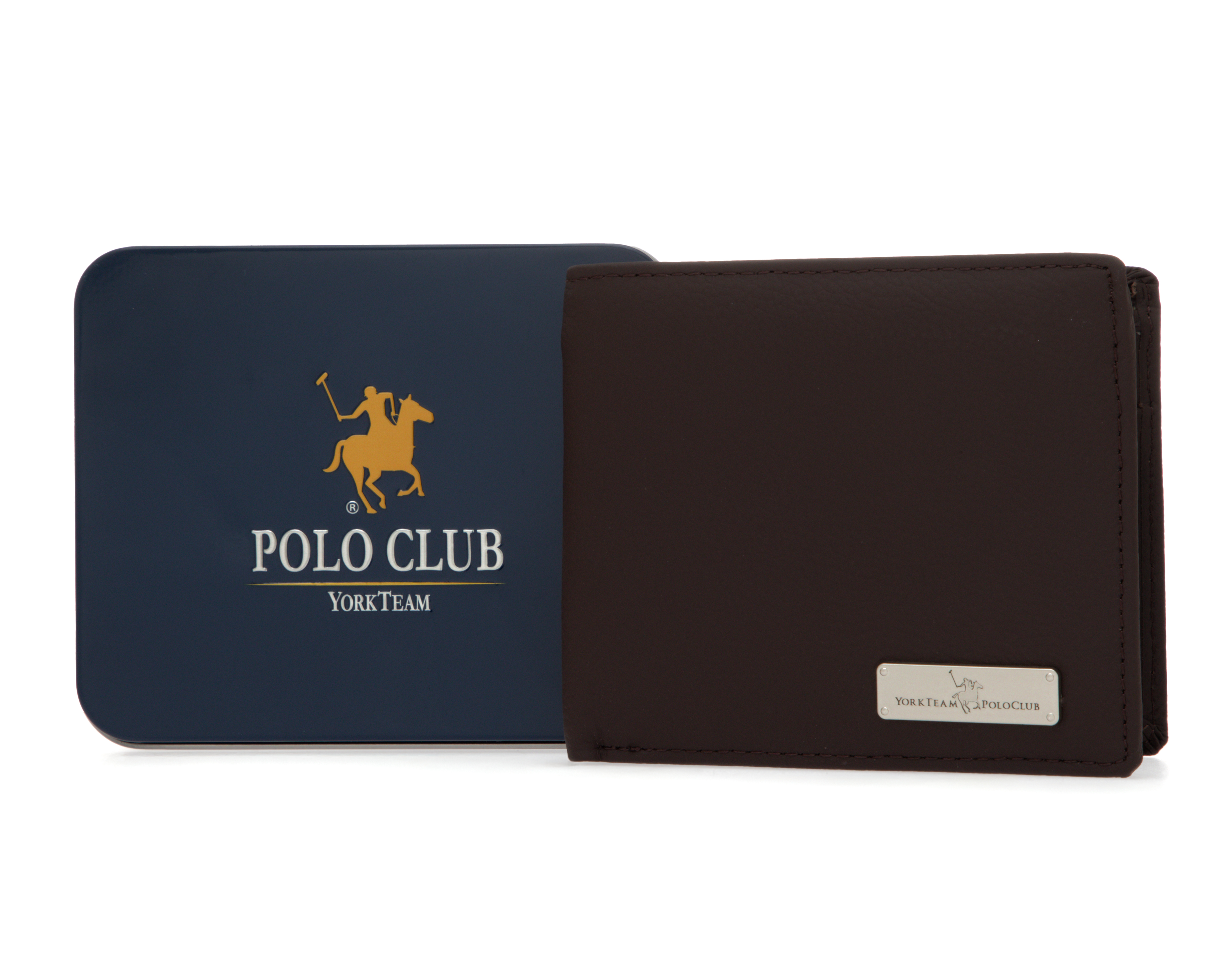 Foto 2 pulgar | Foto 1 | Cartera de Piel para Hombre York Team Polo Club Bifold