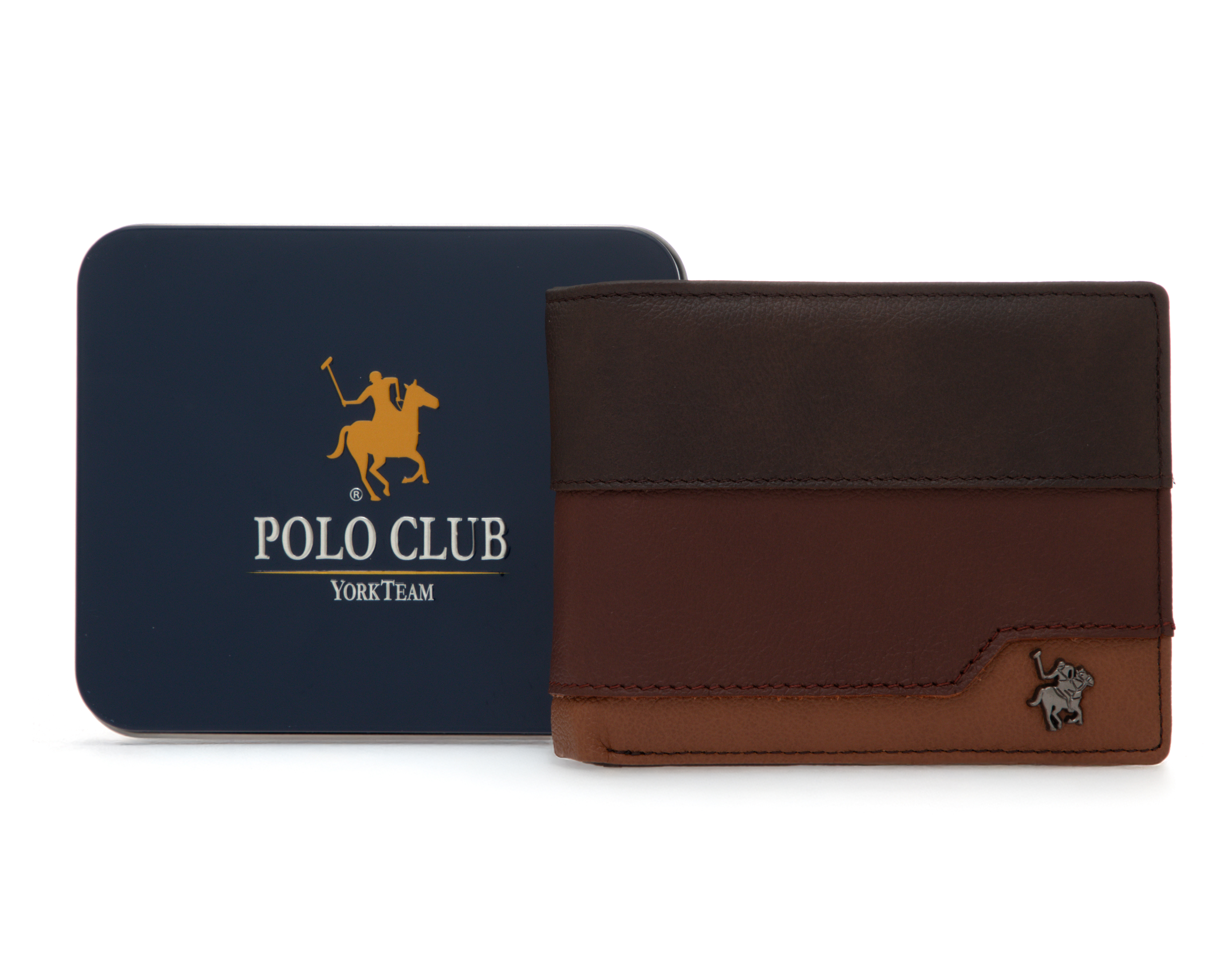 Foto 2 pulgar | Foto 1 | Cartera de Piel para Hombre York Team Polo Club Café