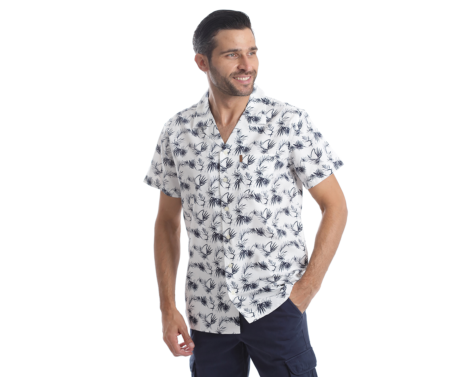 Foto 3 pulgar | Foto 2 | Camisa Casual Chaps Slim Fit Full Print para Hombre