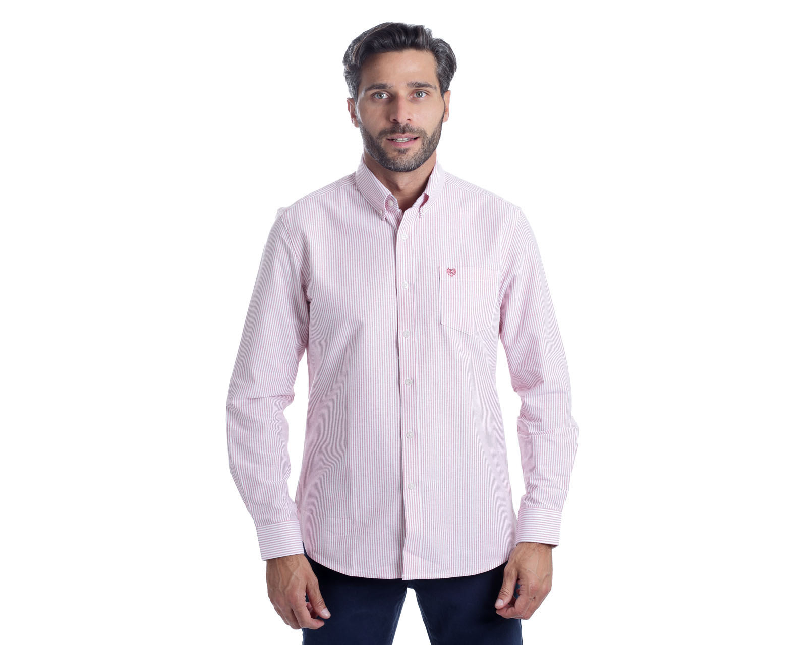 Foto 2 pulgar | Foto 1 | Camisa Casual Chaps Slim Fit a Rayas para Hombre