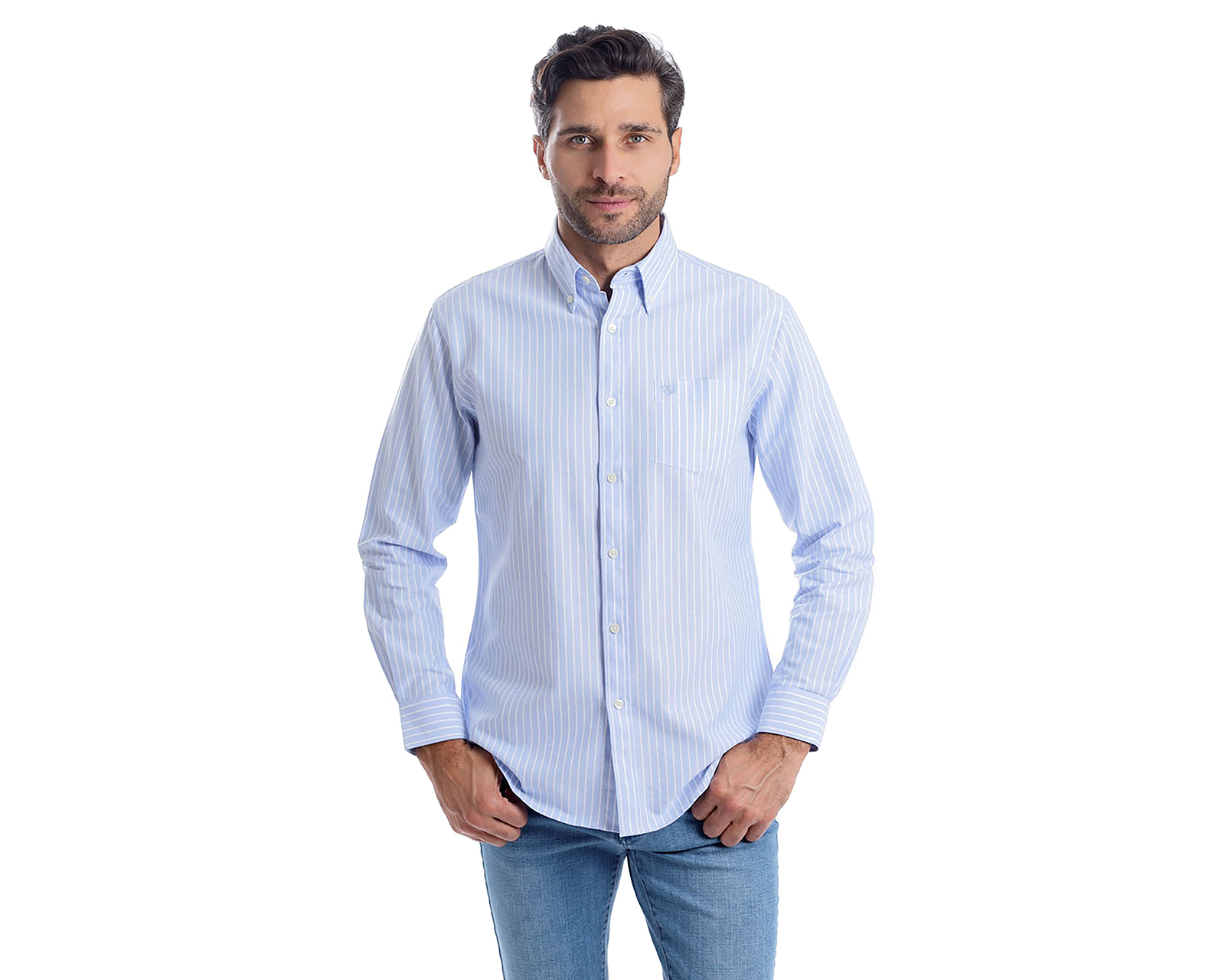 Foto 1 | Foto 1 | Camisa Casual de Algodón Chaps Slim Fit a Rayas para Hombre