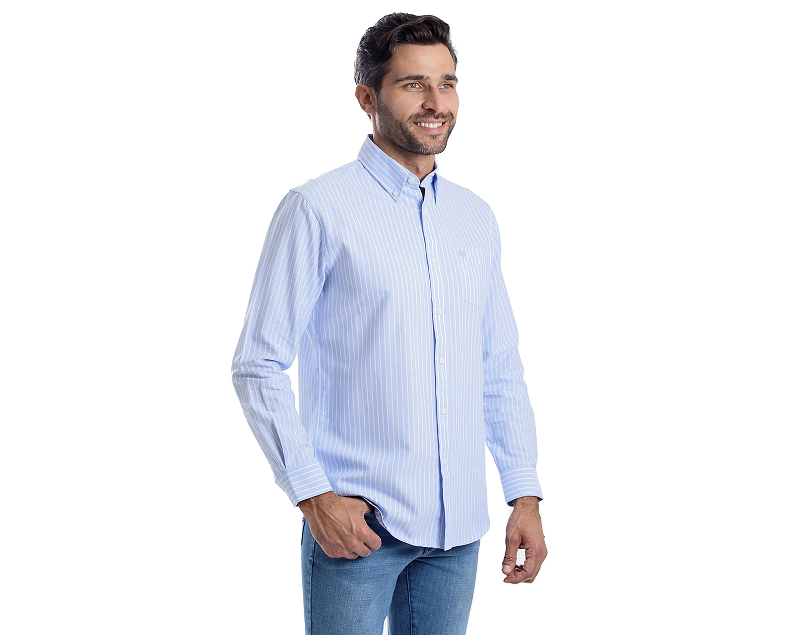 Foto 2 | Foto 2 | Camisa Casual de Algodón Chaps Slim Fit a Rayas para Hombre