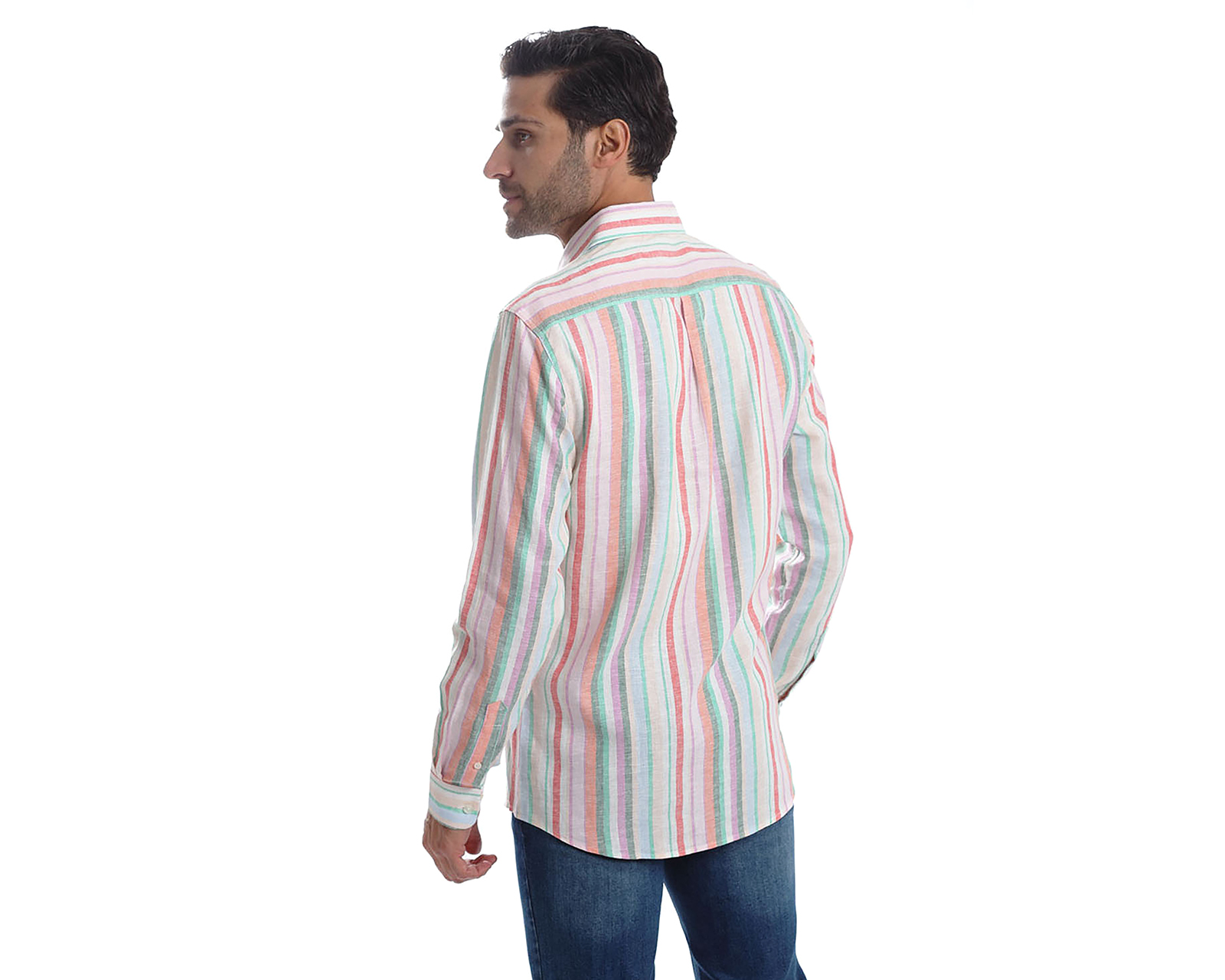 Foto 3 | Foto 3 | Camisa Casual de Algodón Chaps Slim Fit a Rayas para Hombre