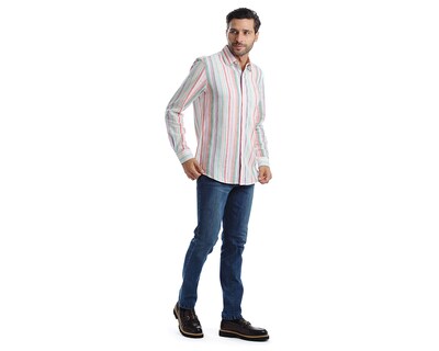 Foto 5 | Foto 5 | Camisa Casual de Algodón Chaps Slim Fit a Rayas para Hombre