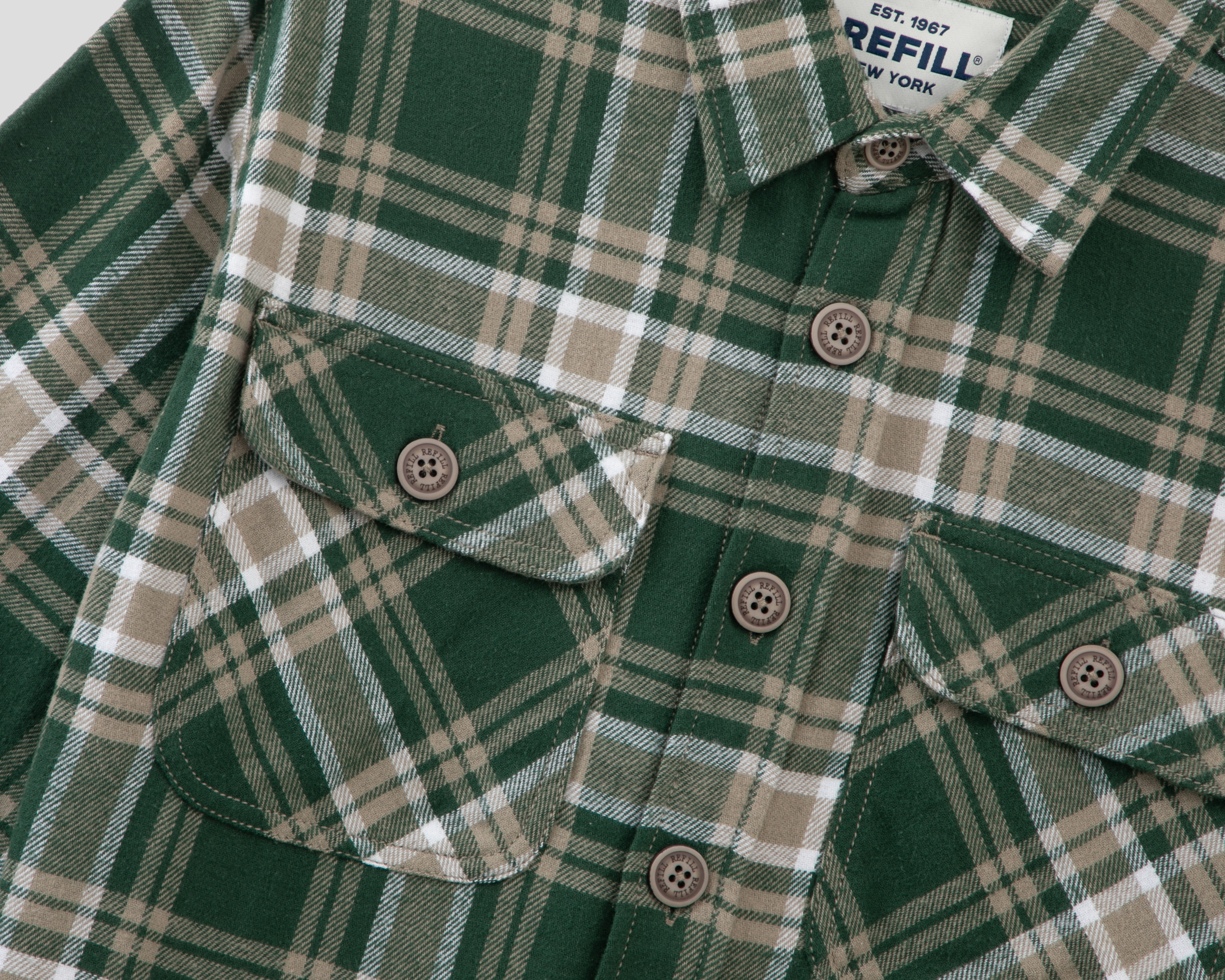 Foto 4 pulgar | Foto 3 | Camisa Casual de Algodón Refill Regular Fit a Cuadros para Hombre