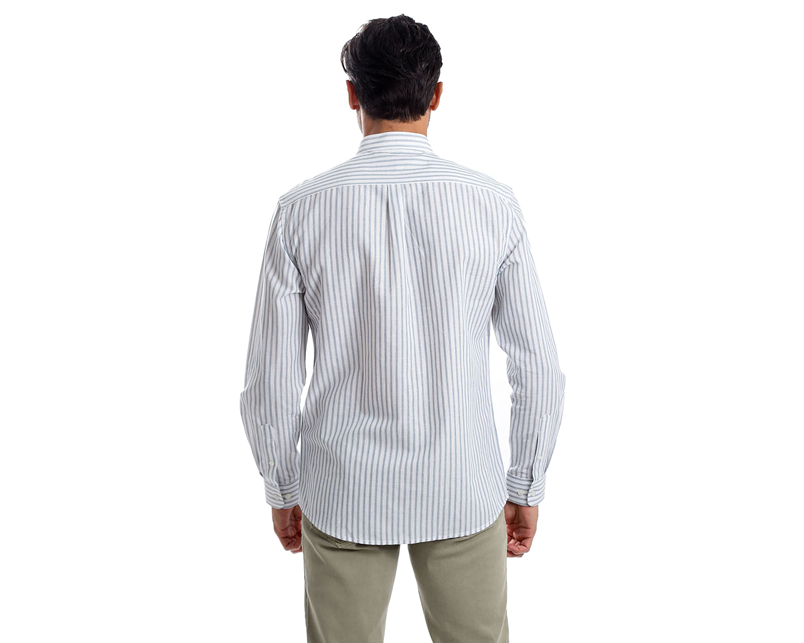 Foto 4 pulgar | Foto 3 | Camisa Casual de Algodón Chaps Slim Fit a Rayas para Hombre