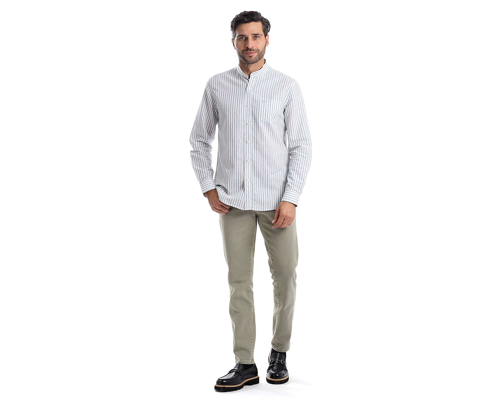 Foto 5 | Foto 5 | Camisa Casual de Algodón Chaps Slim Fit a Rayas para Hombre