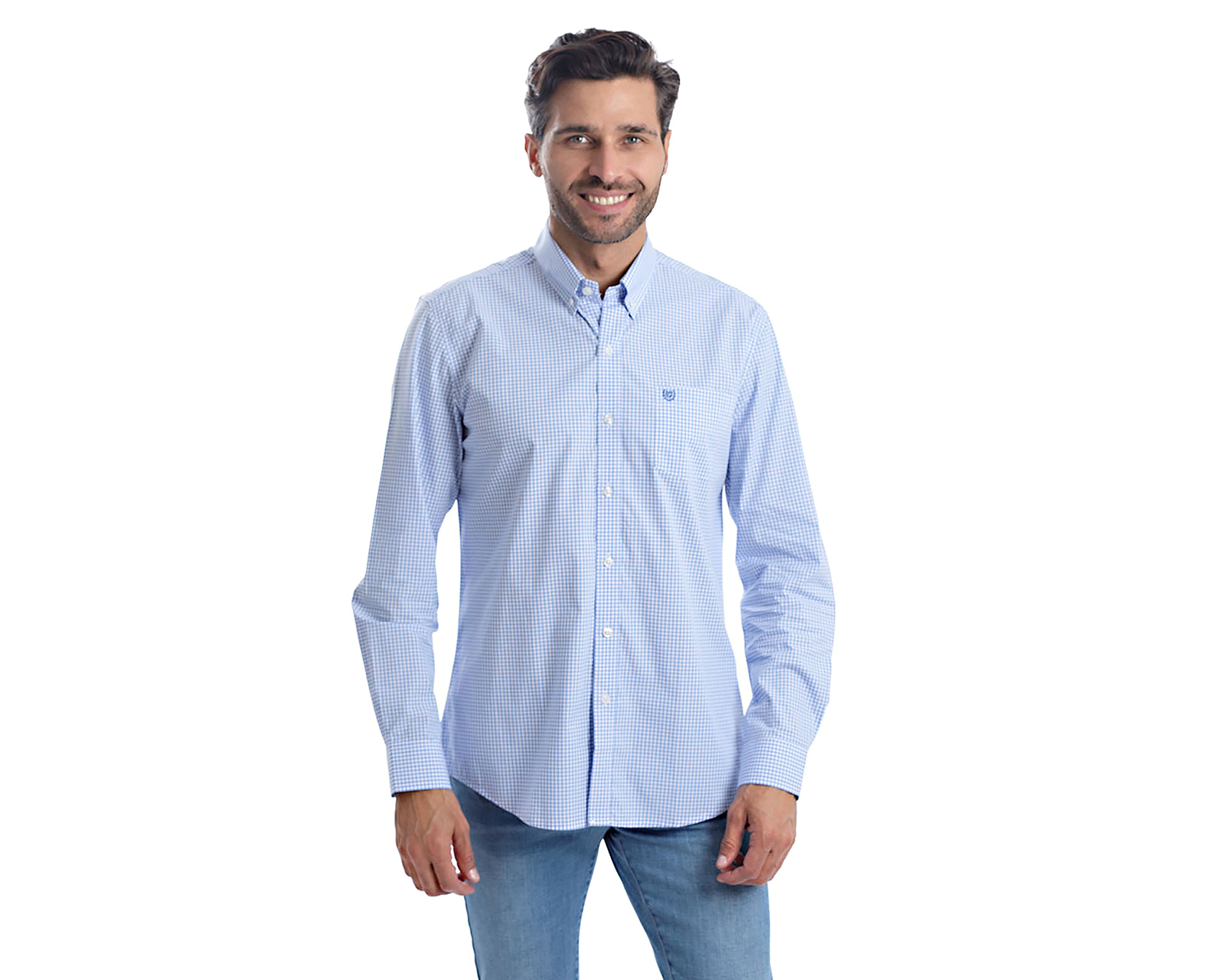 Foto 1 | Foto 1 | Camisa Casual de Algodón Chaps Slim Fit a Cuadros para Hombre