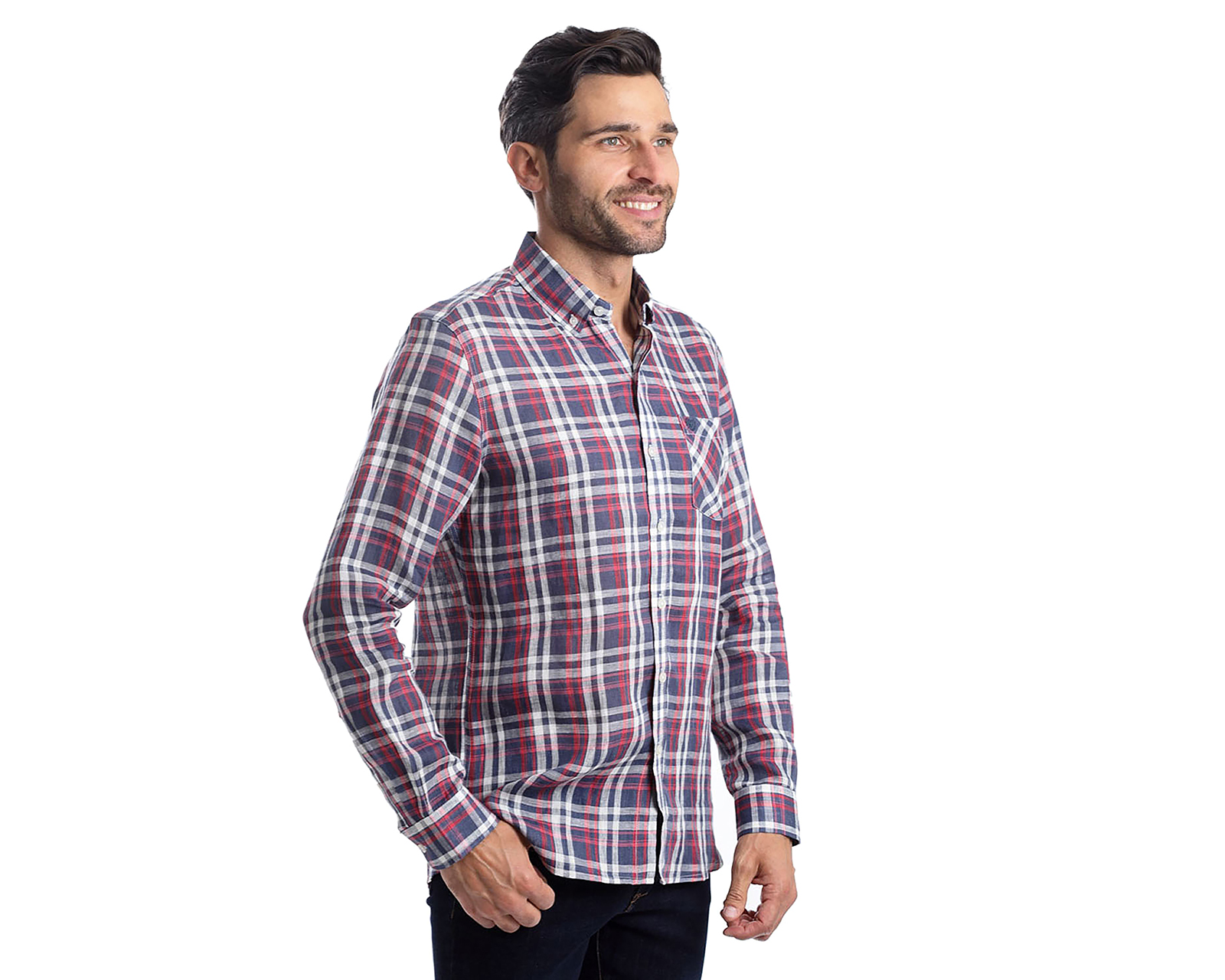 Foto 3 pulgar | Foto 2 | Camisa Casual Chaps Slim Fit a Cuadros para Hombre