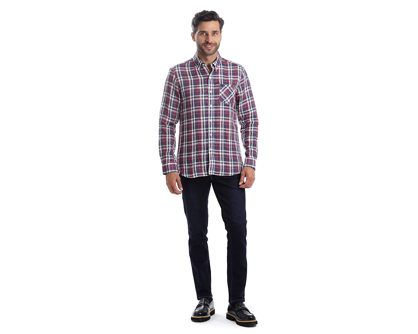 Foto 6 pulgar | Foto 5 | Camisa Casual Chaps Slim Fit a Cuadros para Hombre