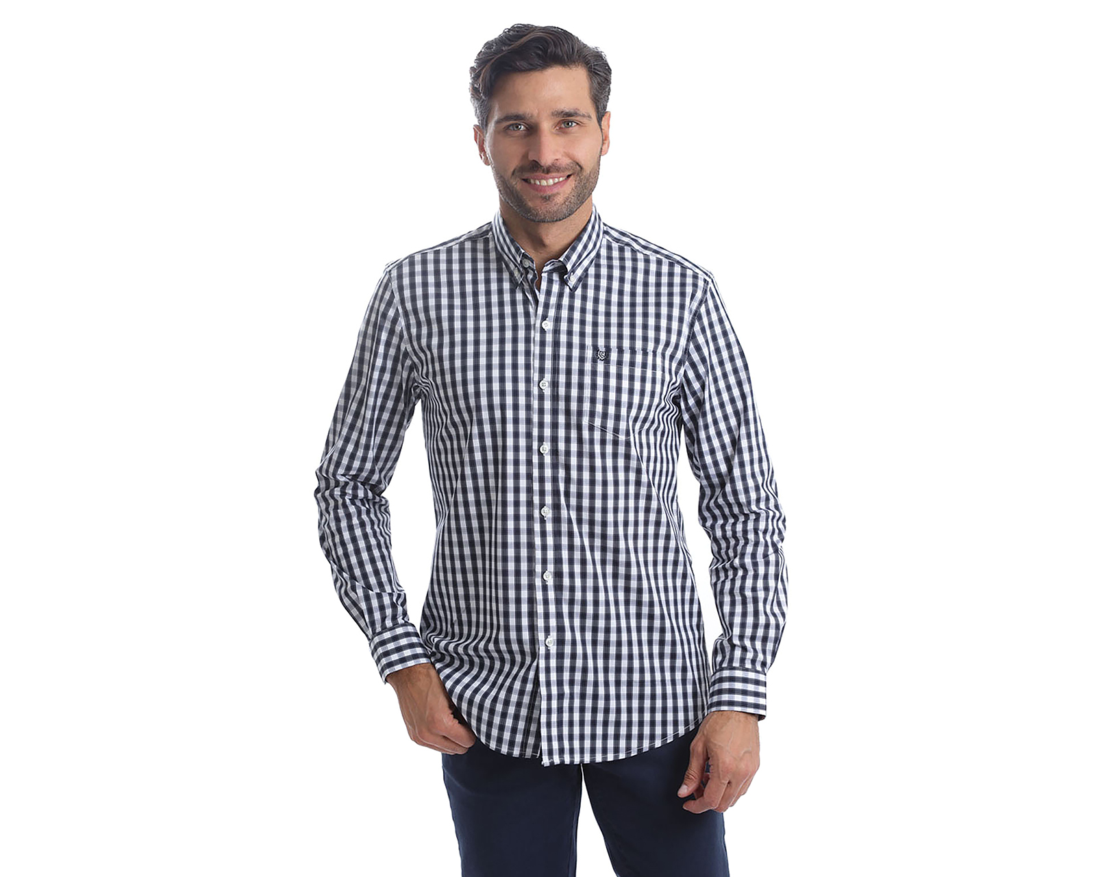 Camisa Casual de Algodón Chaps Slim Fit a Cuadros para Hombre
