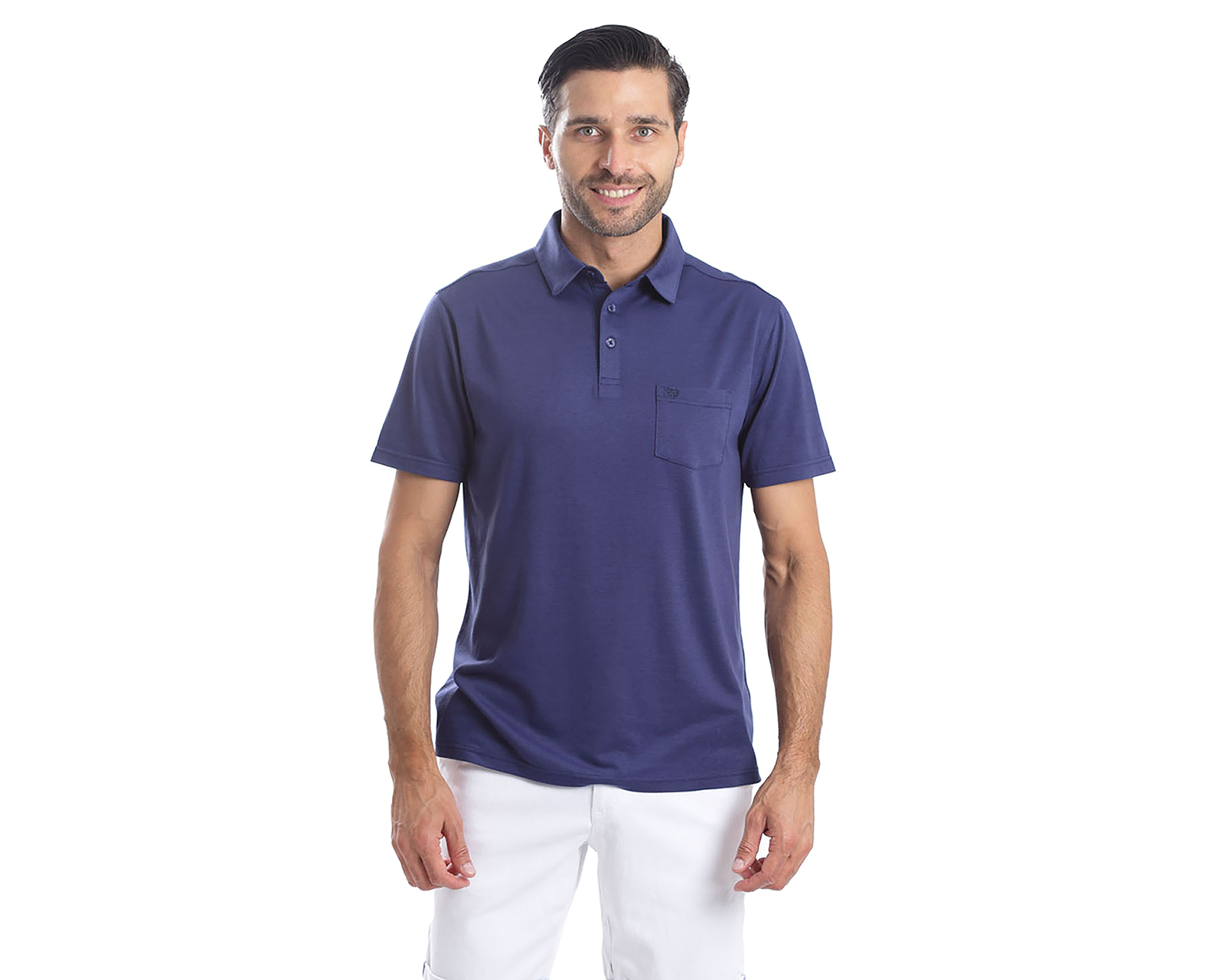 Foto 2 pulgar | Foto 1 | Playera Polo Chaps Azul para Hombre