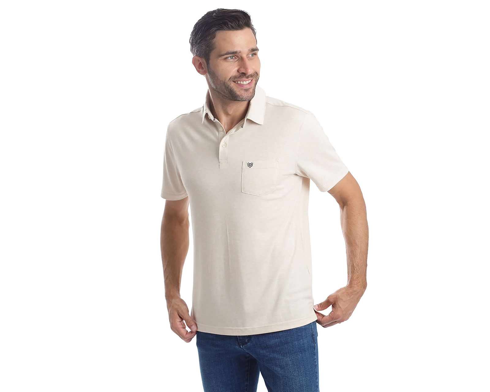 Playera Polo Chaps Beige para Hombre
