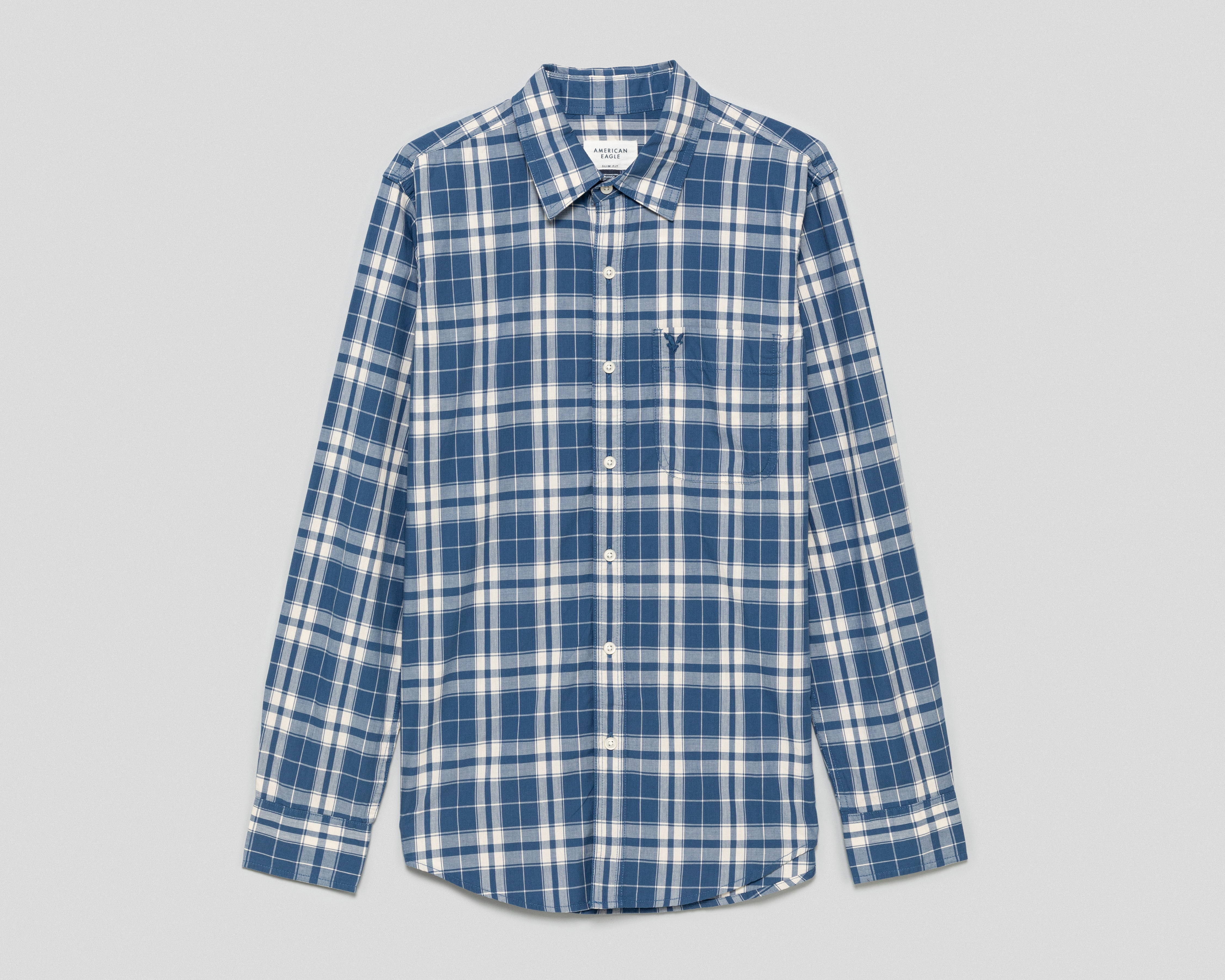 Camisa Casual de Algodón American Eagle Slim Fit a Cuadros para Hombre