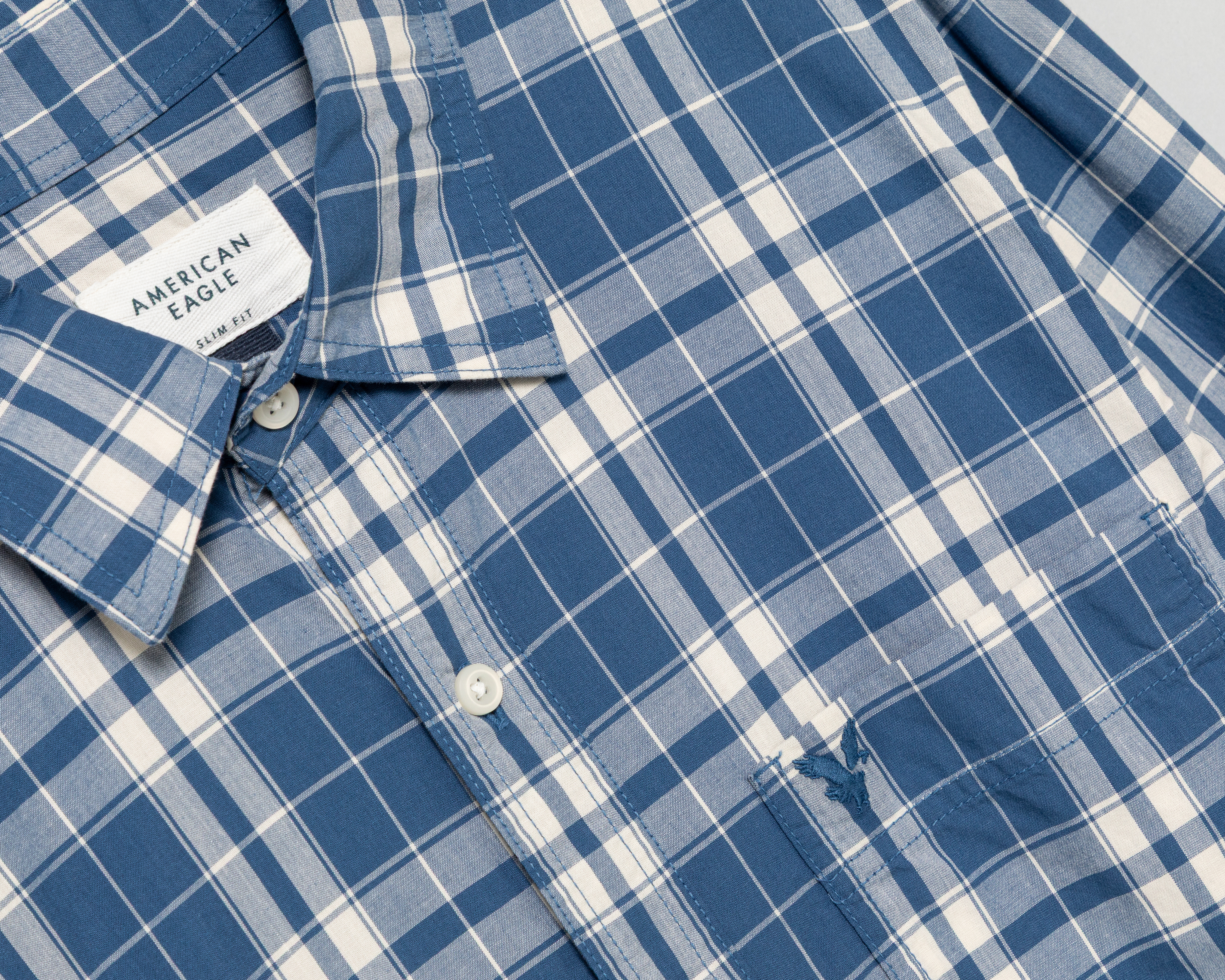 Foto 4 pulgar | Foto 3 | Camisa Casual de Algodón American Eagle Slim Fit a Cuadros para Hombre