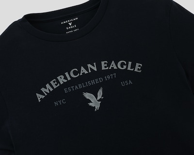 Foto 3 | Foto 3 | Playera de Cuello Redondo Negro American Eagle para Hombre