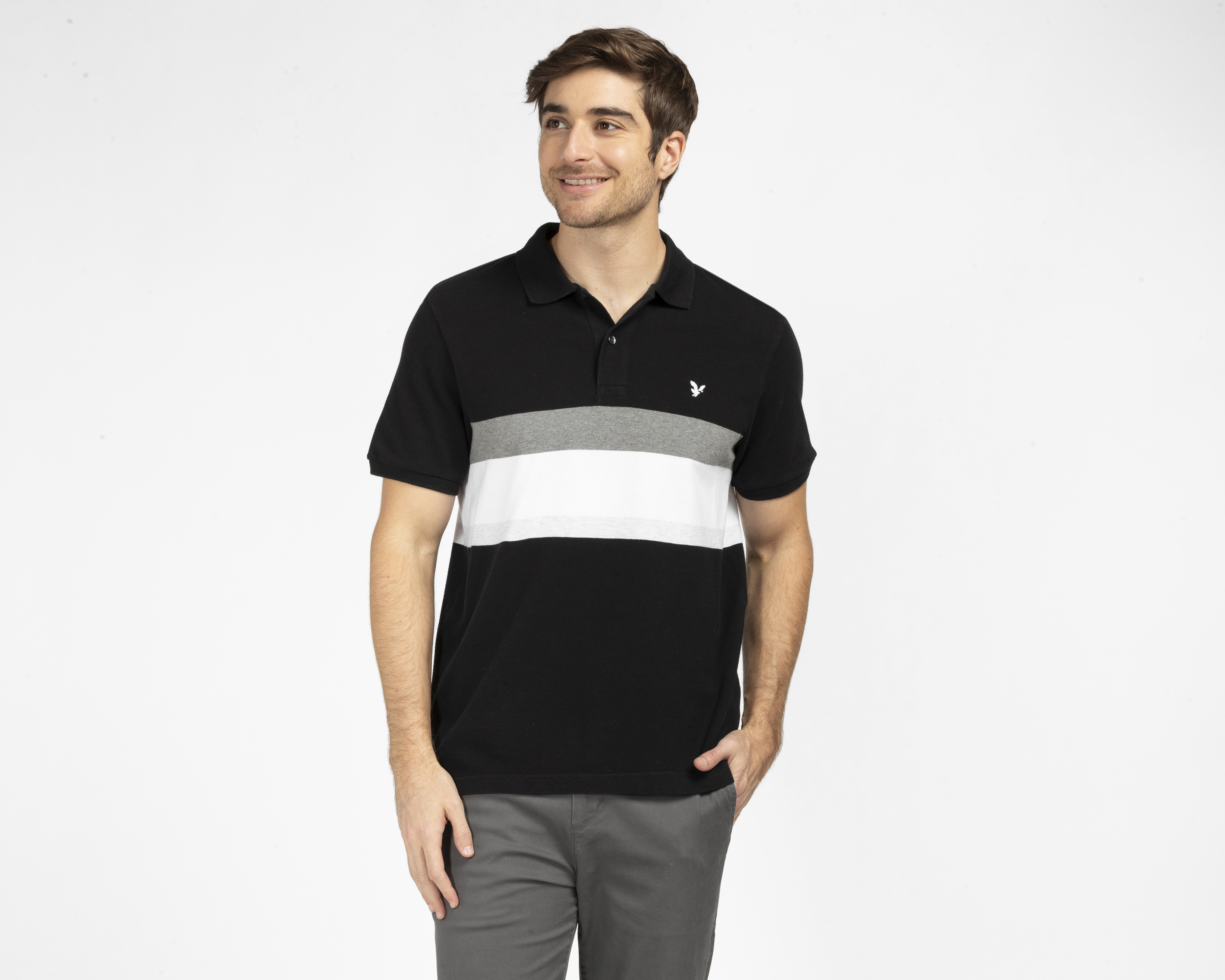 Playera Polo American Eagle Negra para Hombre