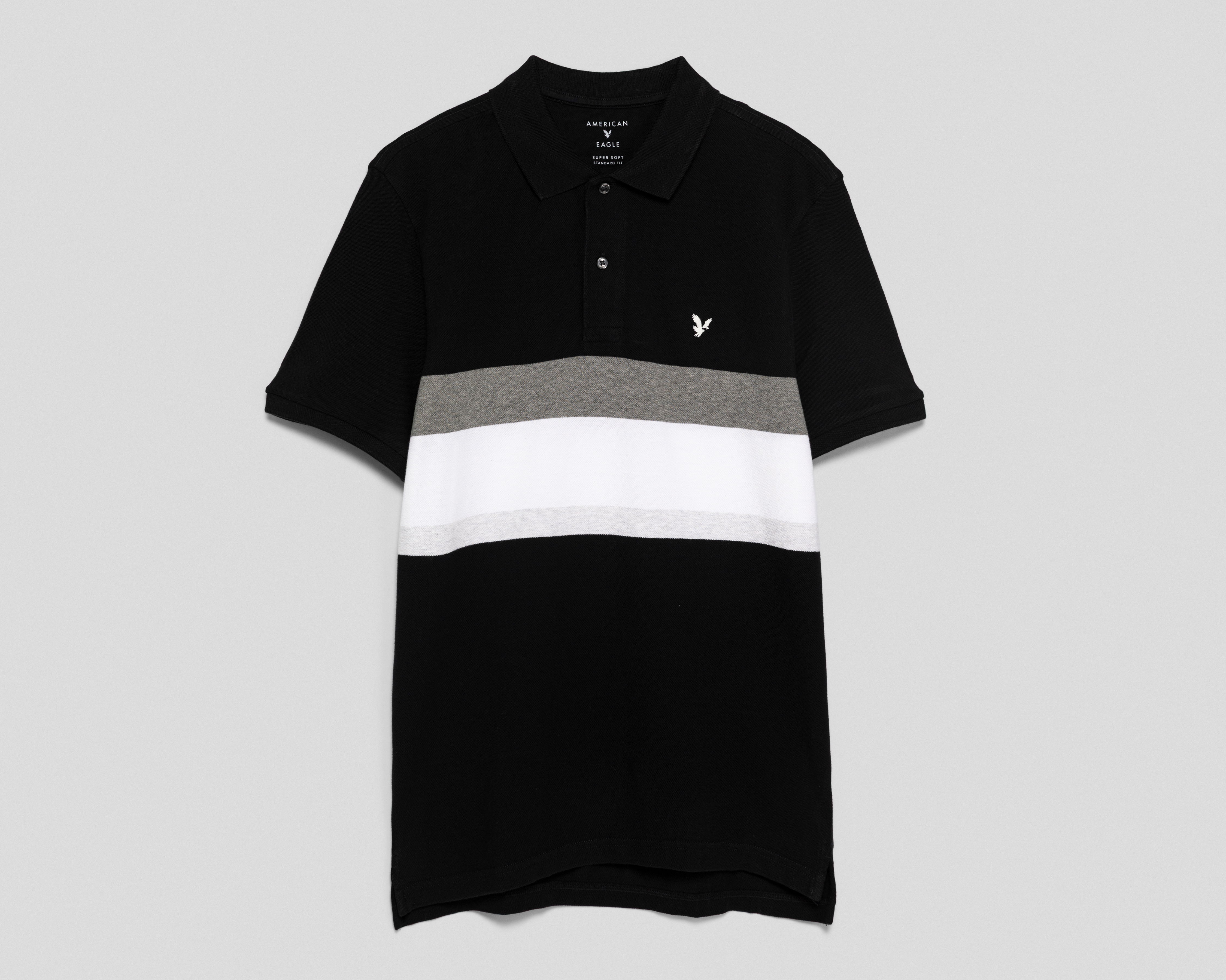 Playera Polo American Eagle Negra para Hombre