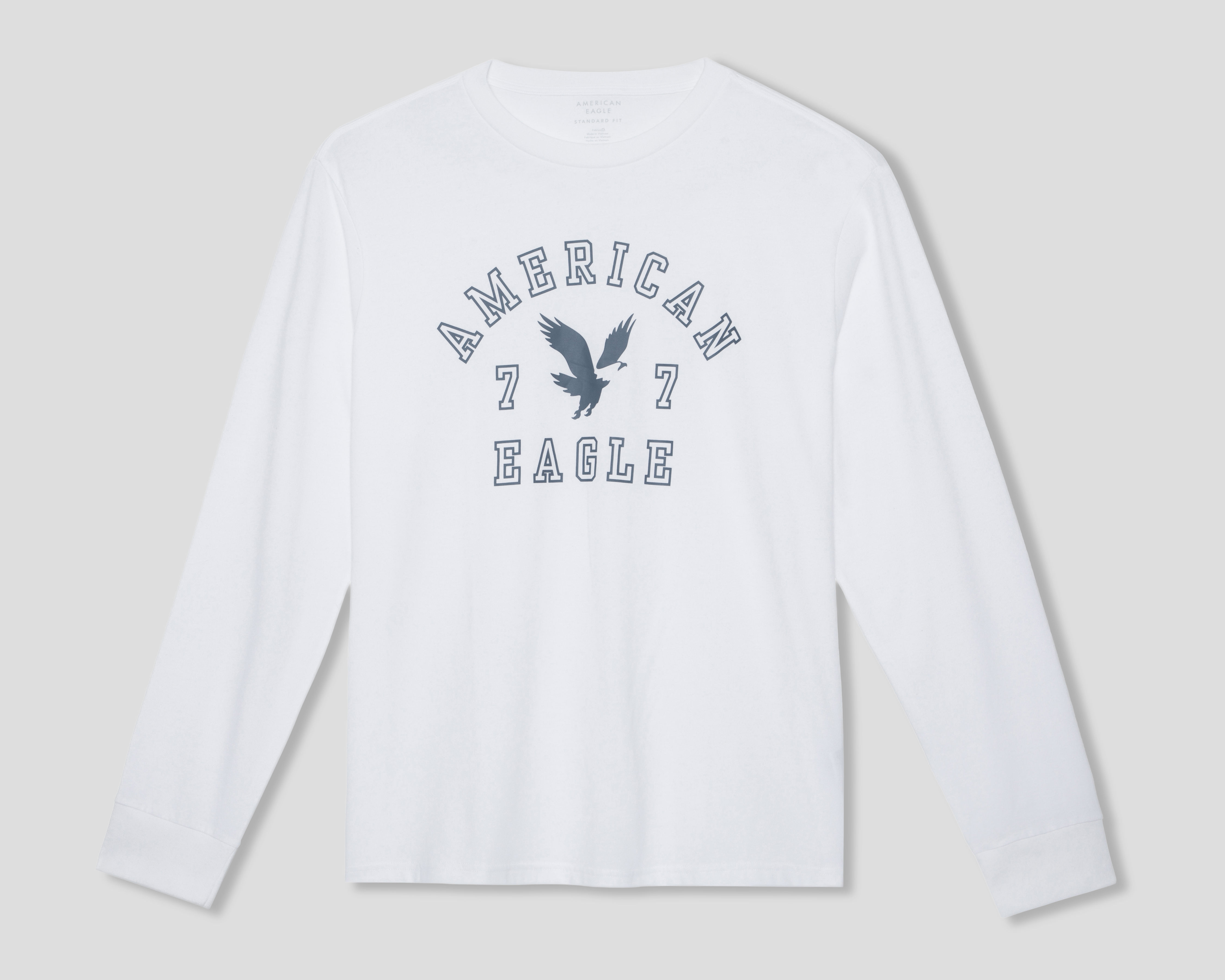 Foto 2 pulgar | Foto 1 | Playera de Cuello Redondo Blanca American Eagle para Hombre