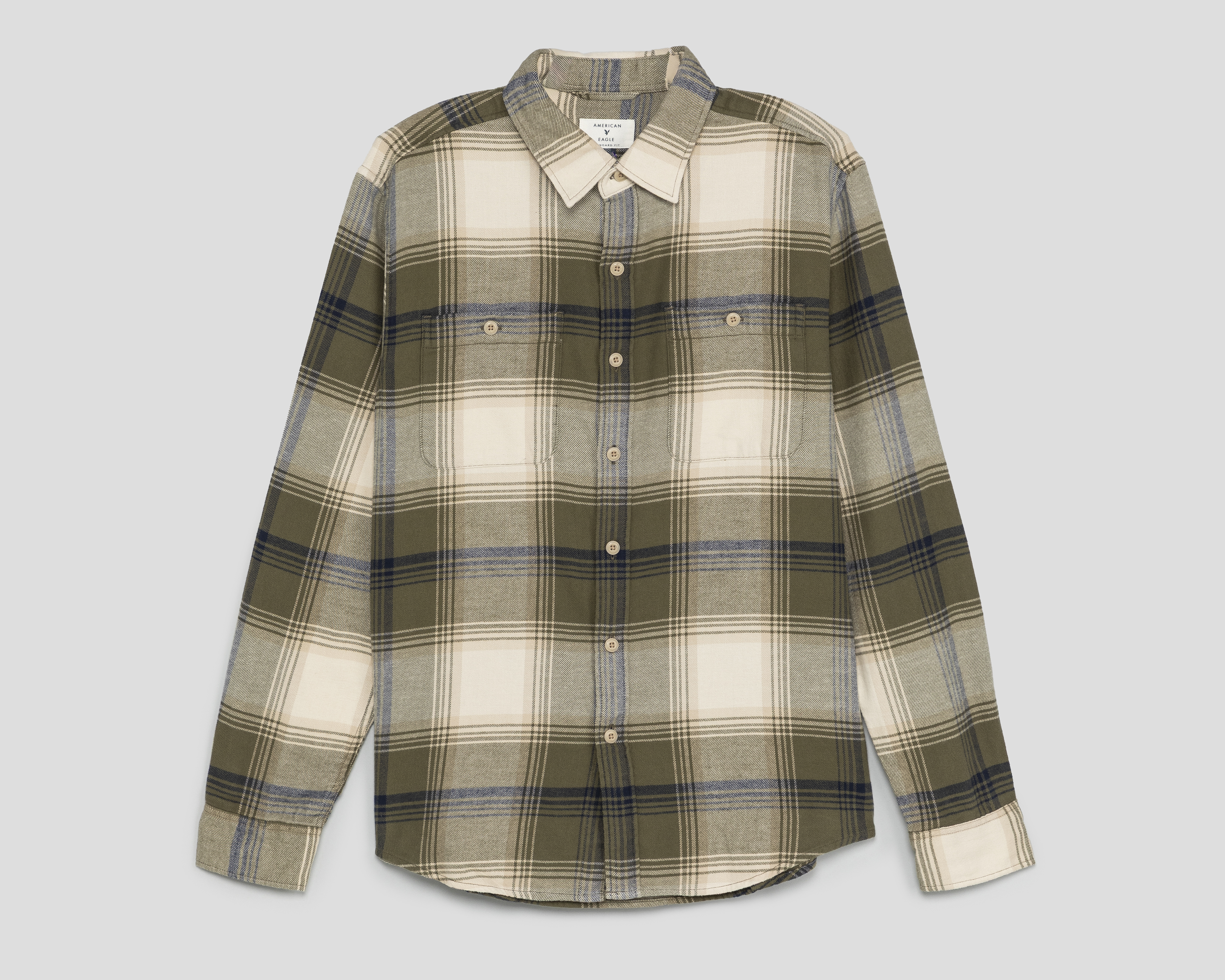 Foto 2 pulgar | Foto 1 | Camisa Casual de Algodón American Eagle Regular a Cuadros para Hombre