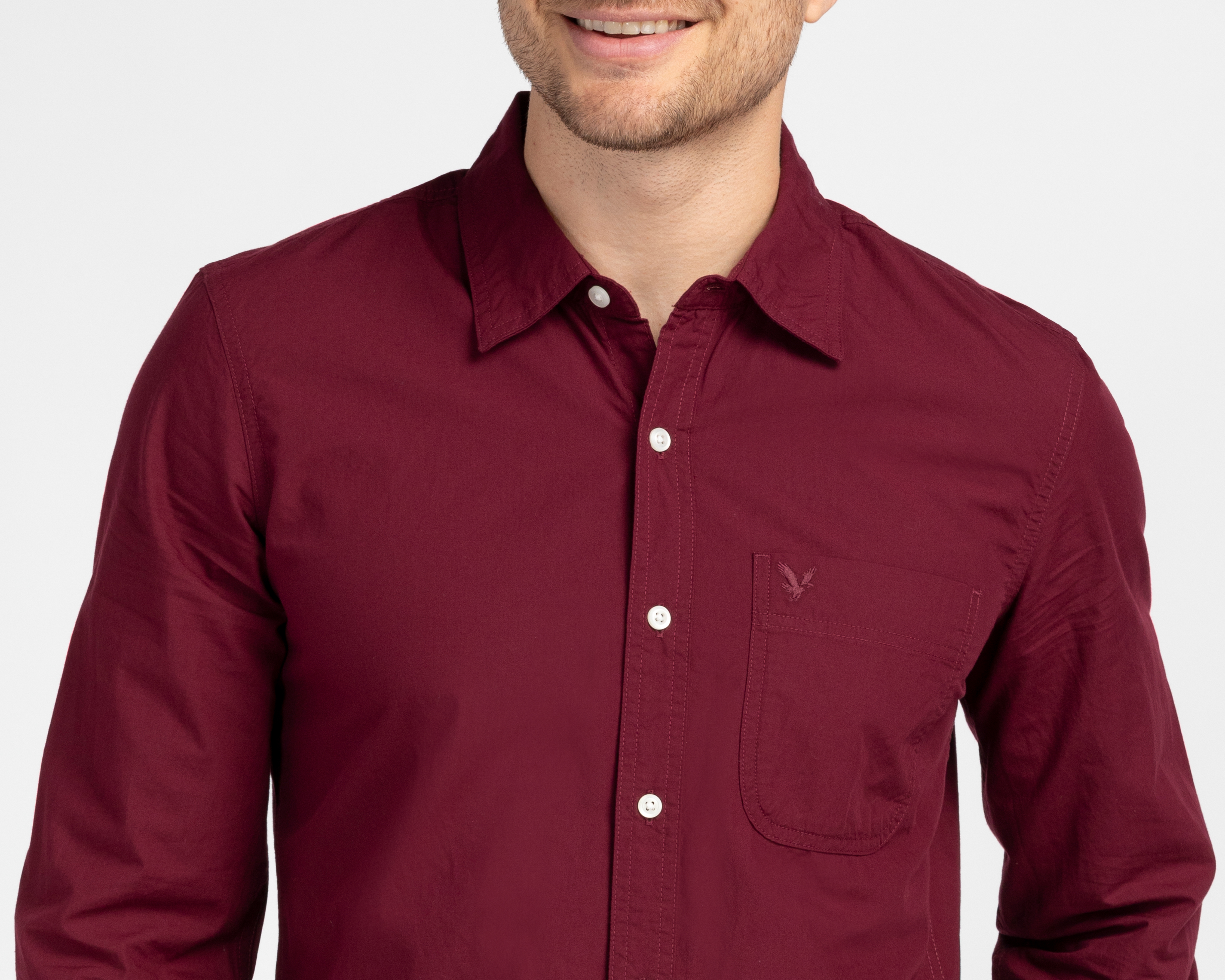 Foto 3 | Foto 3 | Camisa de Vestir de Algodón American Eagle Manga Larga Cuello Americano para Hombre