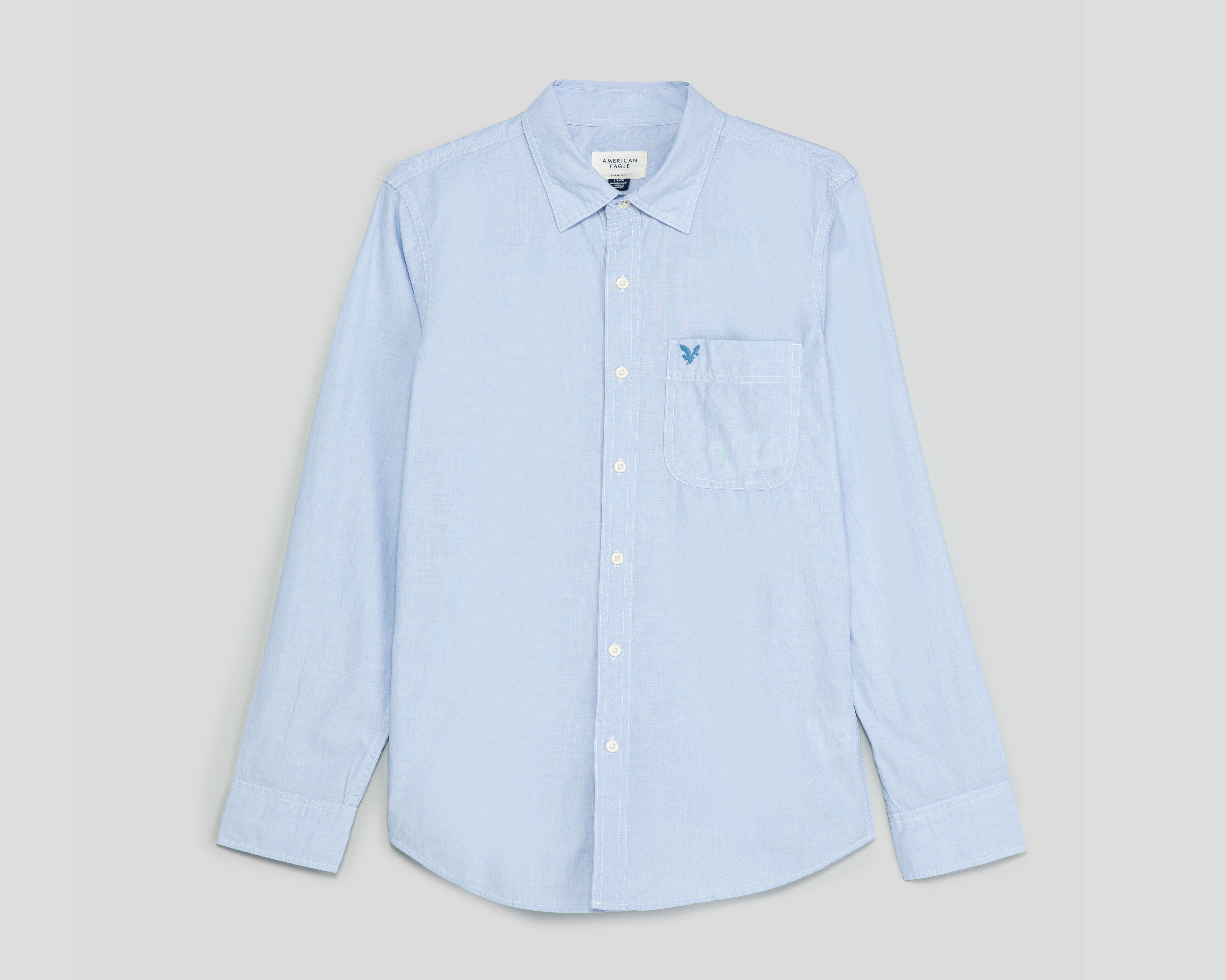 Foto 1 | Foto 1 | Camisa Casual de Algodón American Eagle Regular Lisa para Hombre