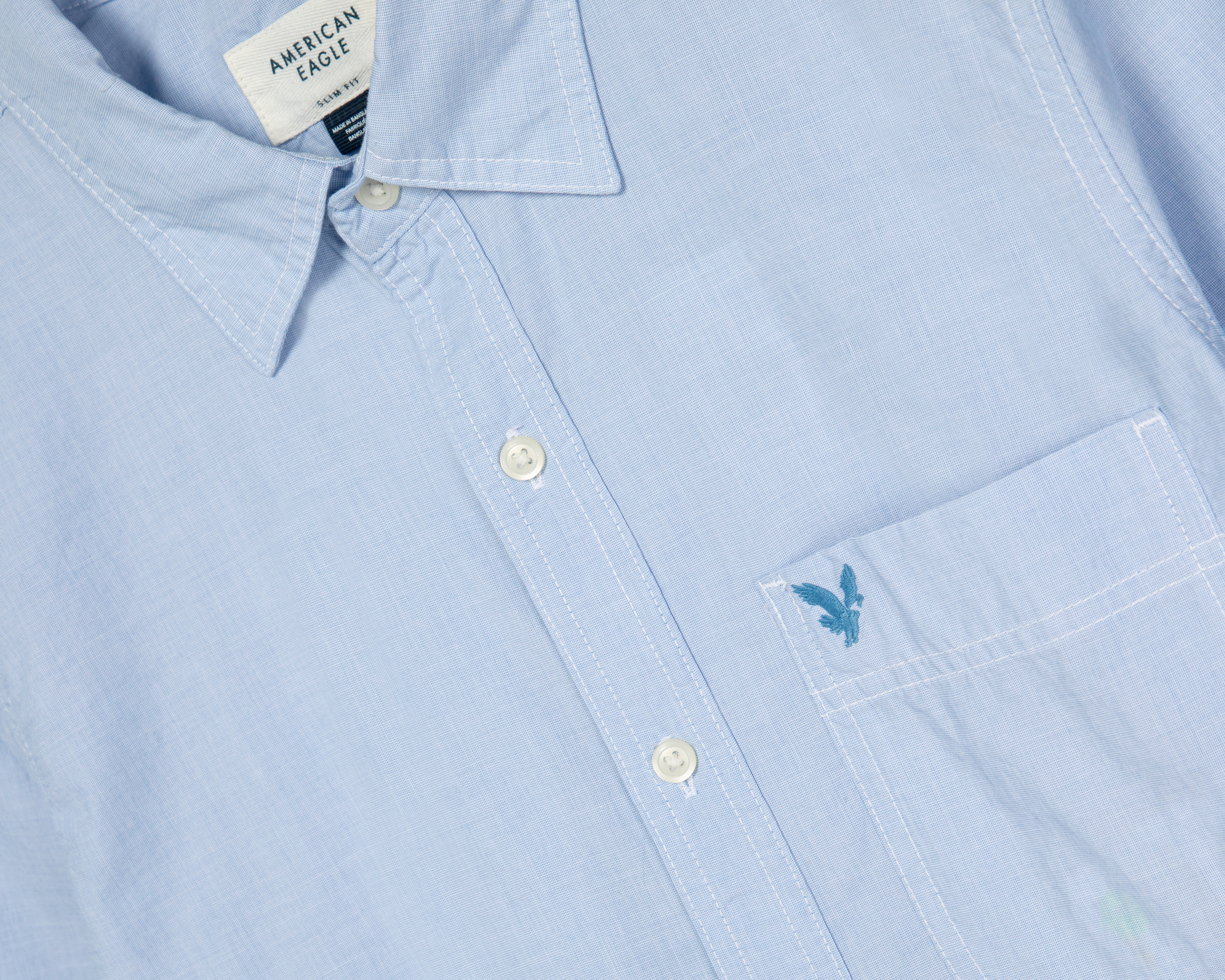 Foto 3 | Foto 3 | Camisa Casual de Algodón American Eagle Regular Lisa para Hombre