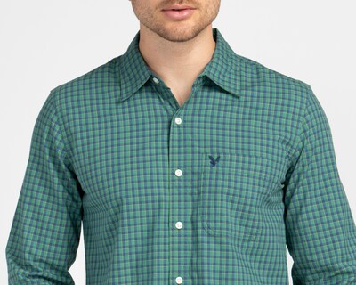 Foto 3 | Foto 3 | Camisa Casual de Algodón American Eagle Slim Fit a Cuadros para Hombre
