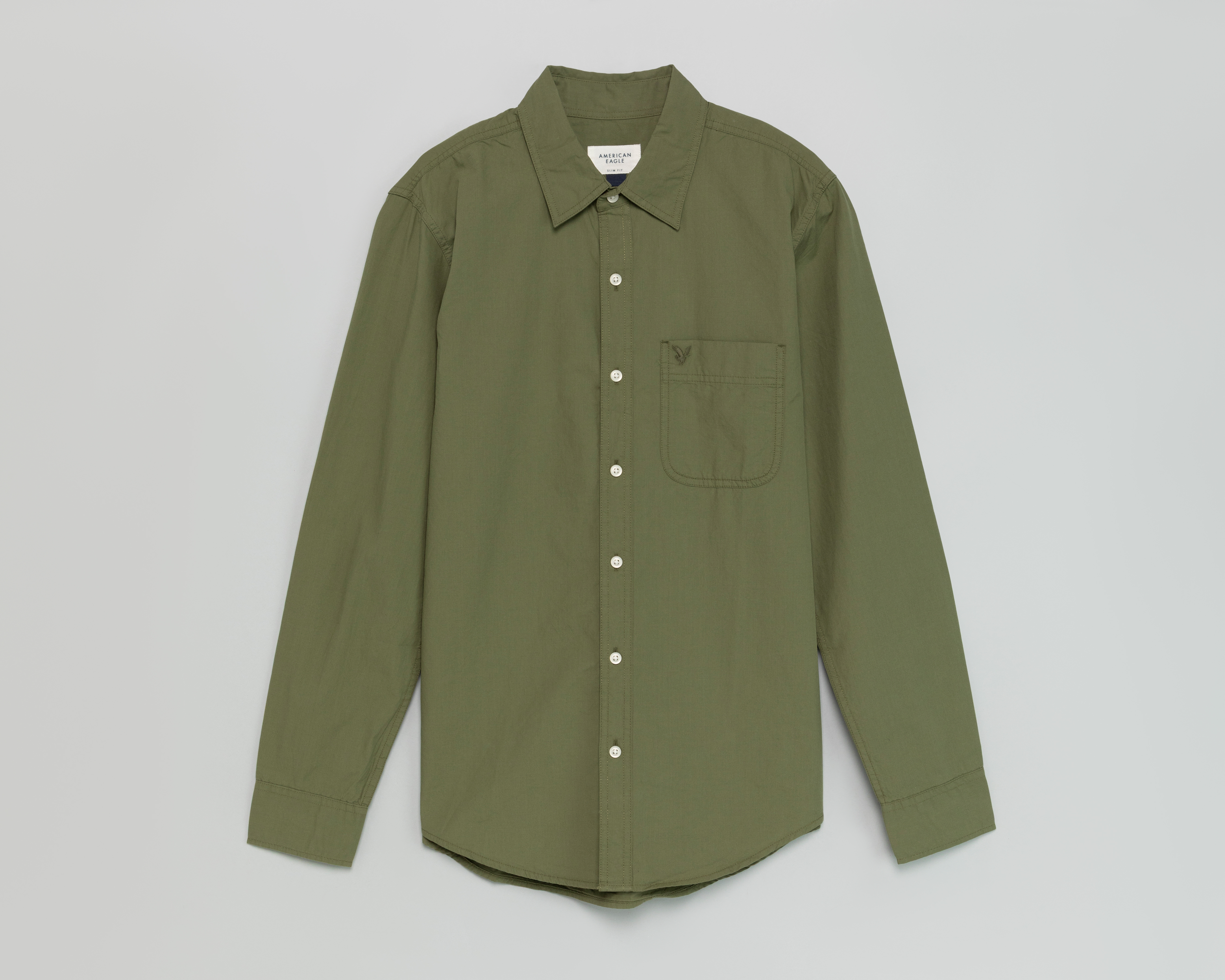 Camisa Casual de Algodón American Eagle Regular Fit Lisa para Hombre