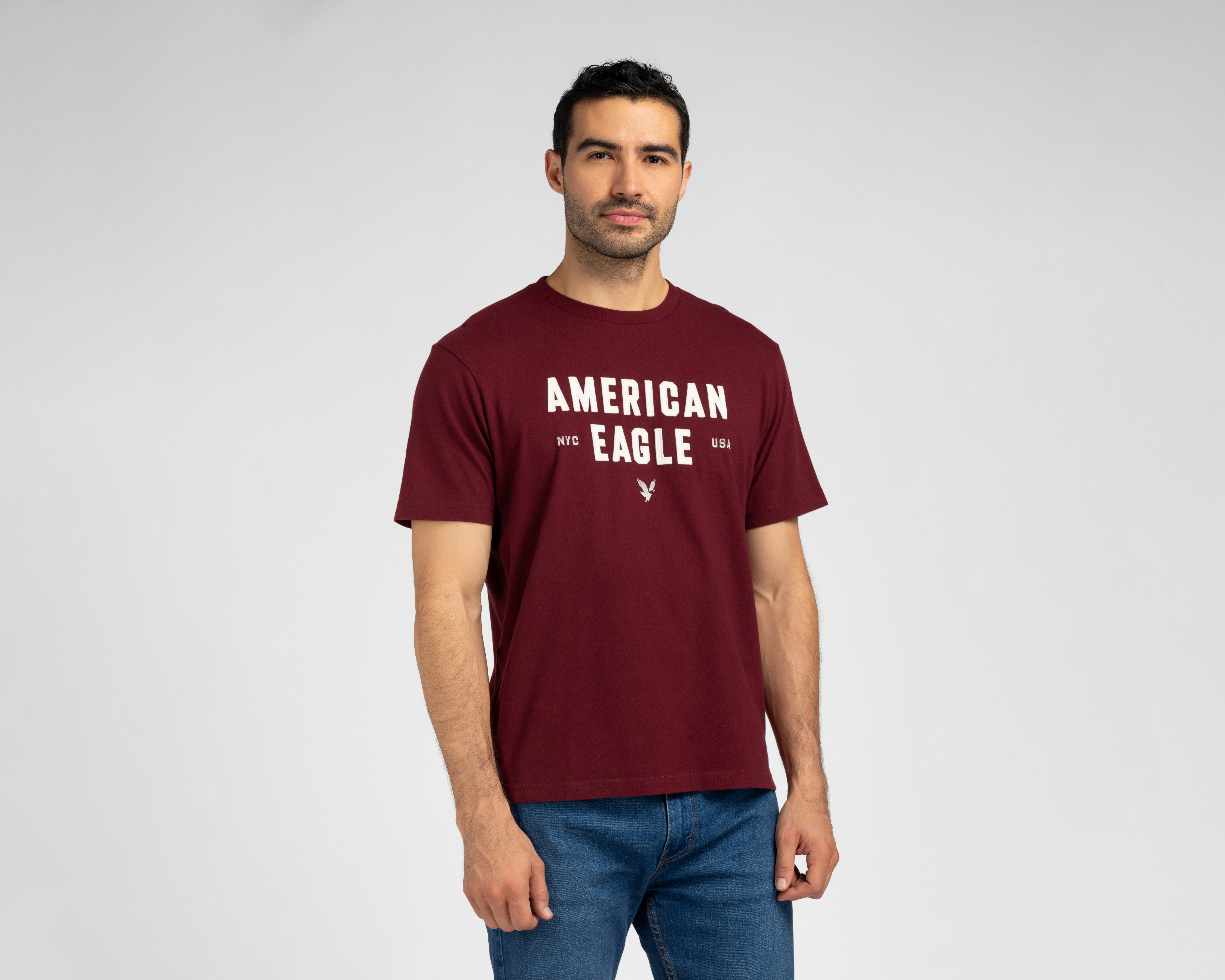 Foto 2 pulgar | Foto 1 | Playera de Cuello Redondo Tinta American Eagle para Hombre