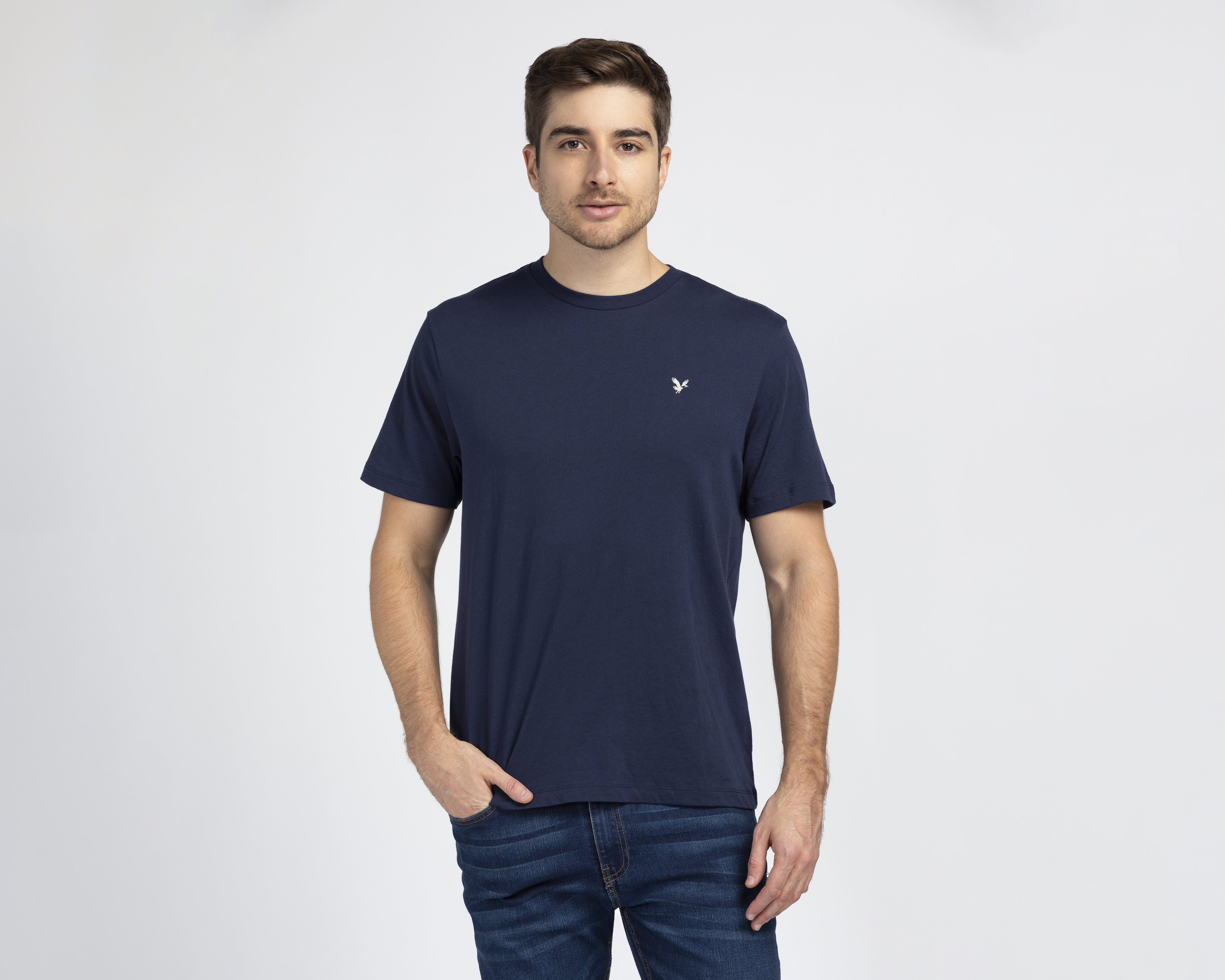 Foto 2 pulgar | Foto 1 | Playera de Cuello Redondo Azul Marino American Eagle para Hombre