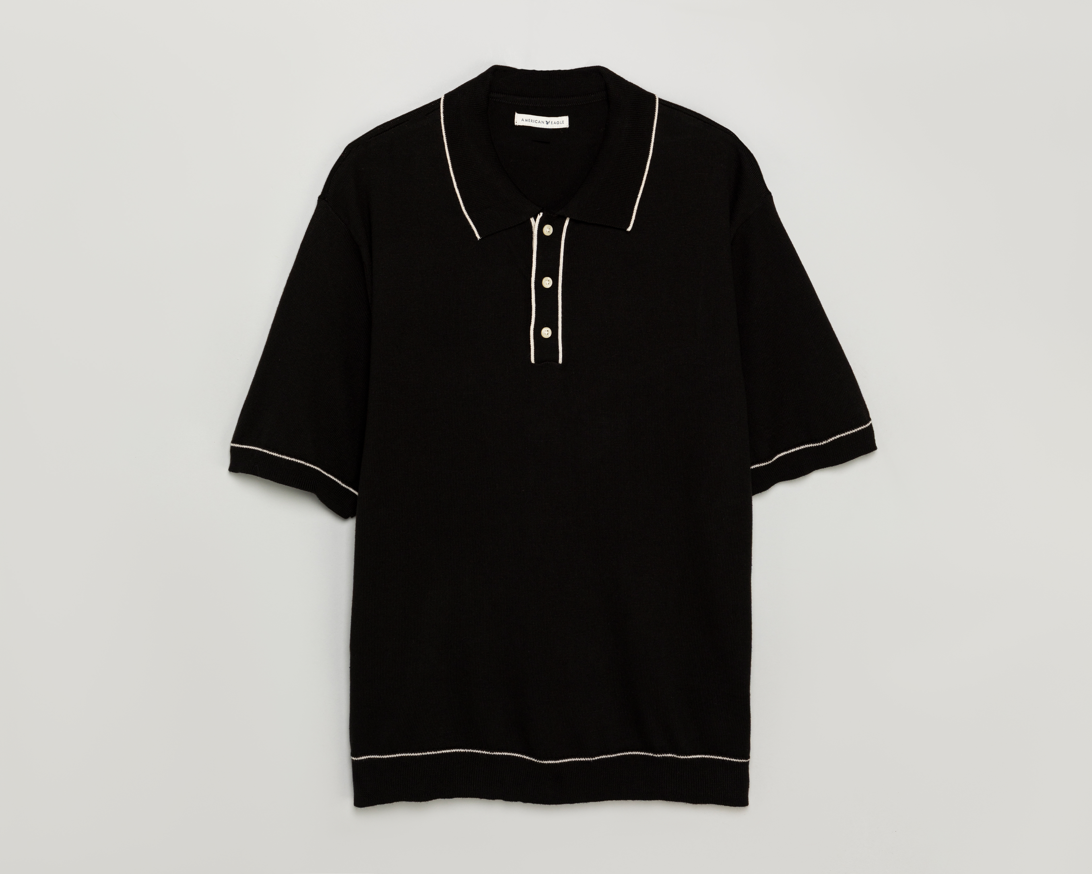 Playera Polo American Eagle Negra para Hombre