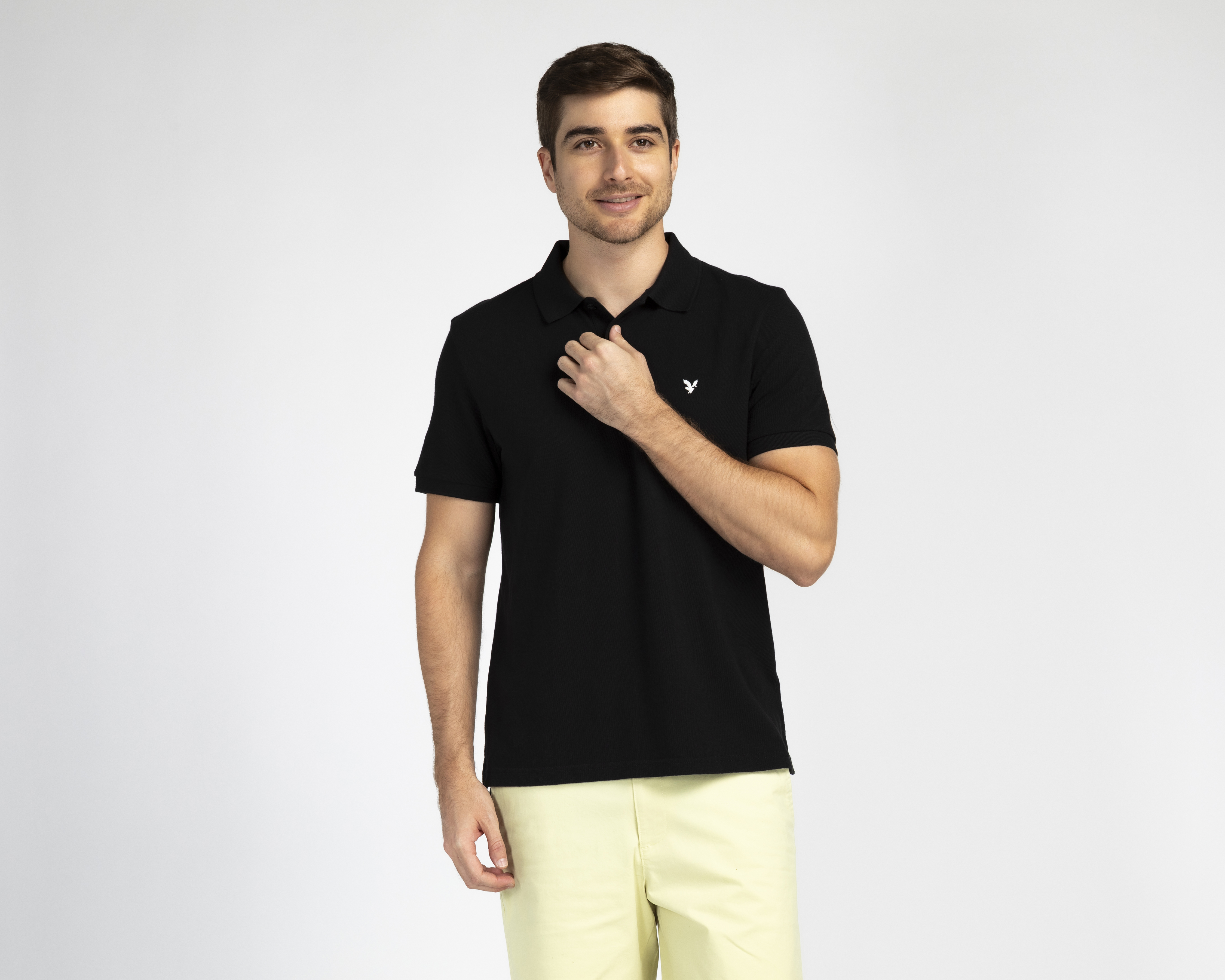 Playera Polo American Eagle Negra para Hombre