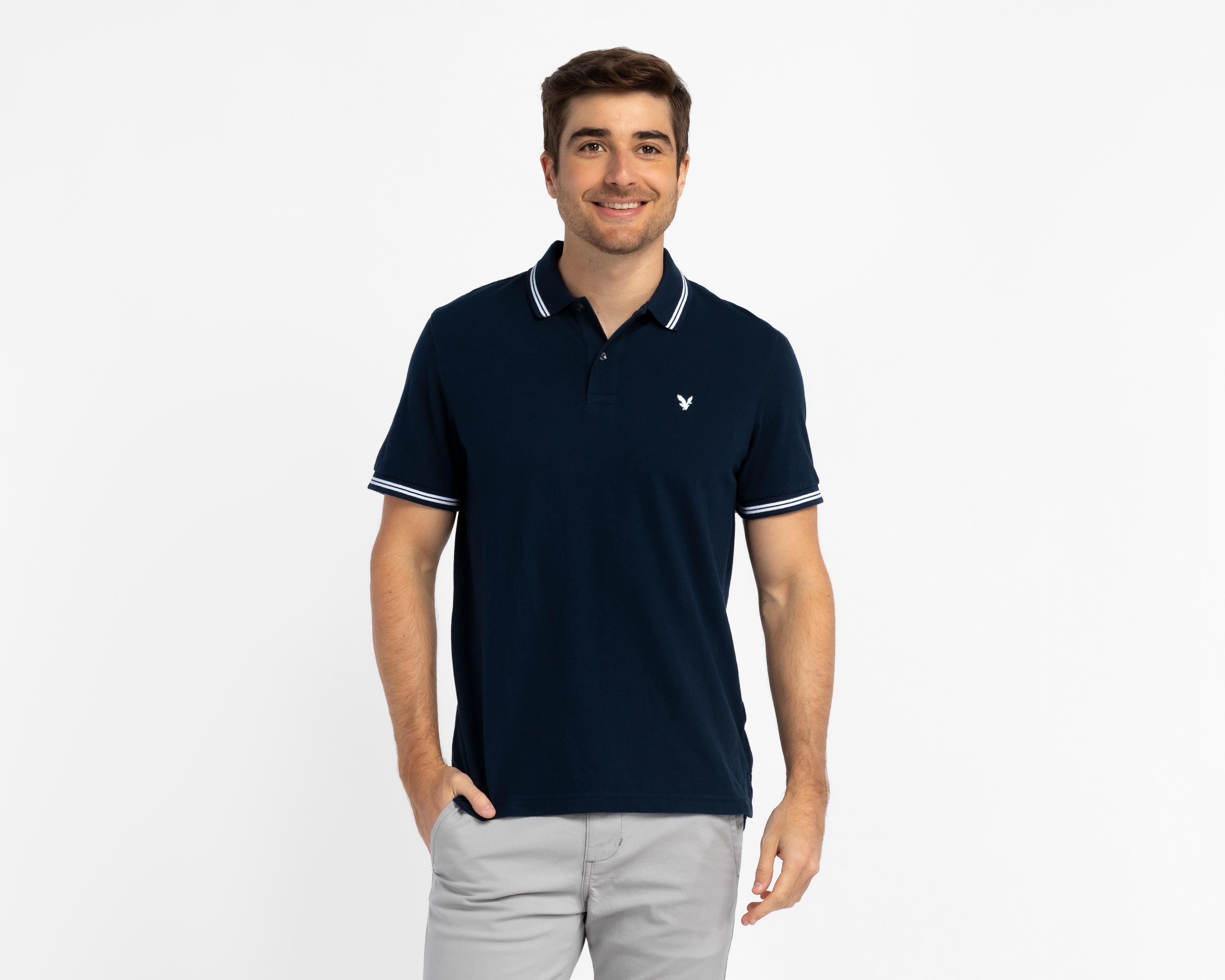 Playera Polo American Eagle Azul Marino para Hombre