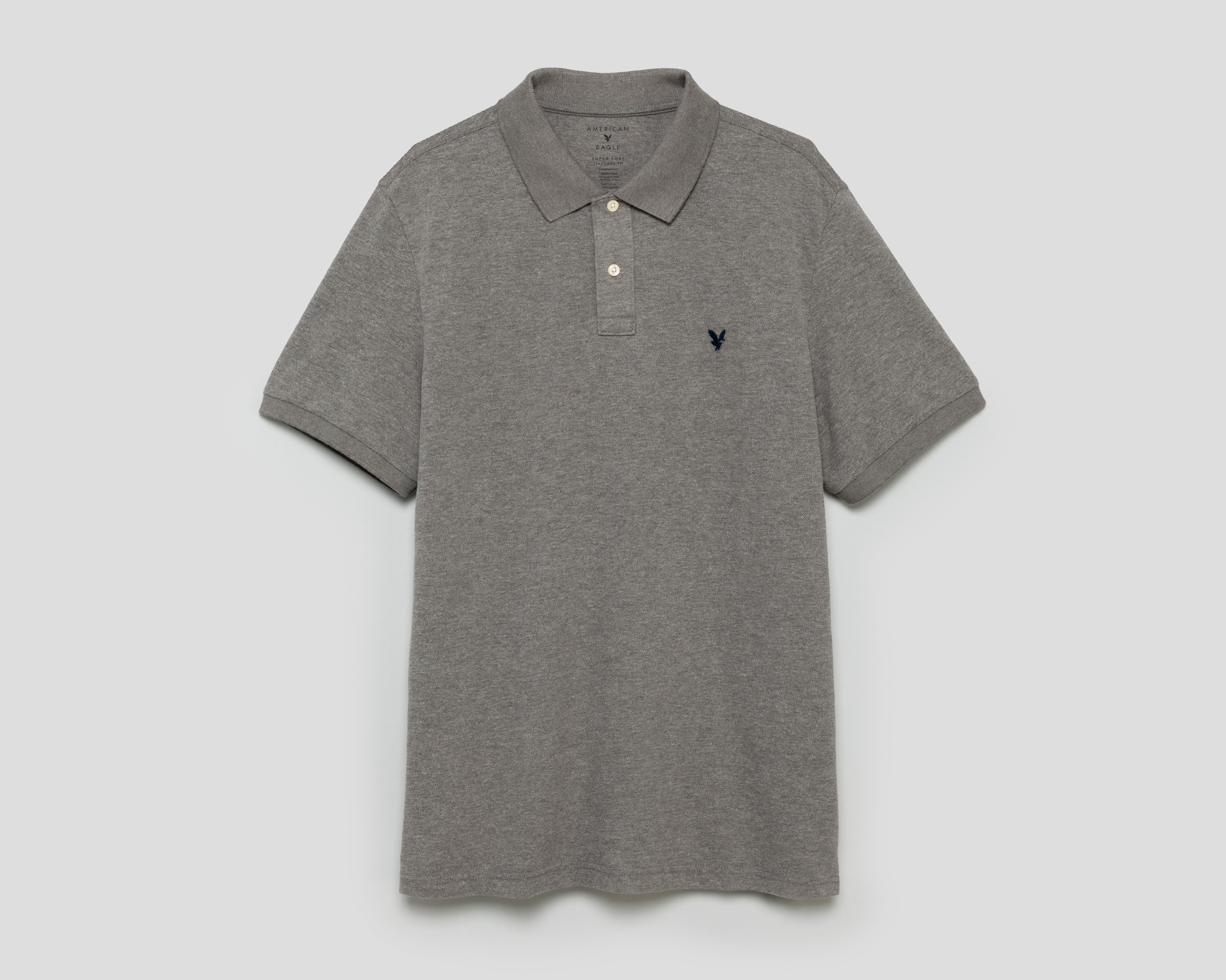 Playera Polo American Eagle Outfitters Manga Corta Gris para Hombre