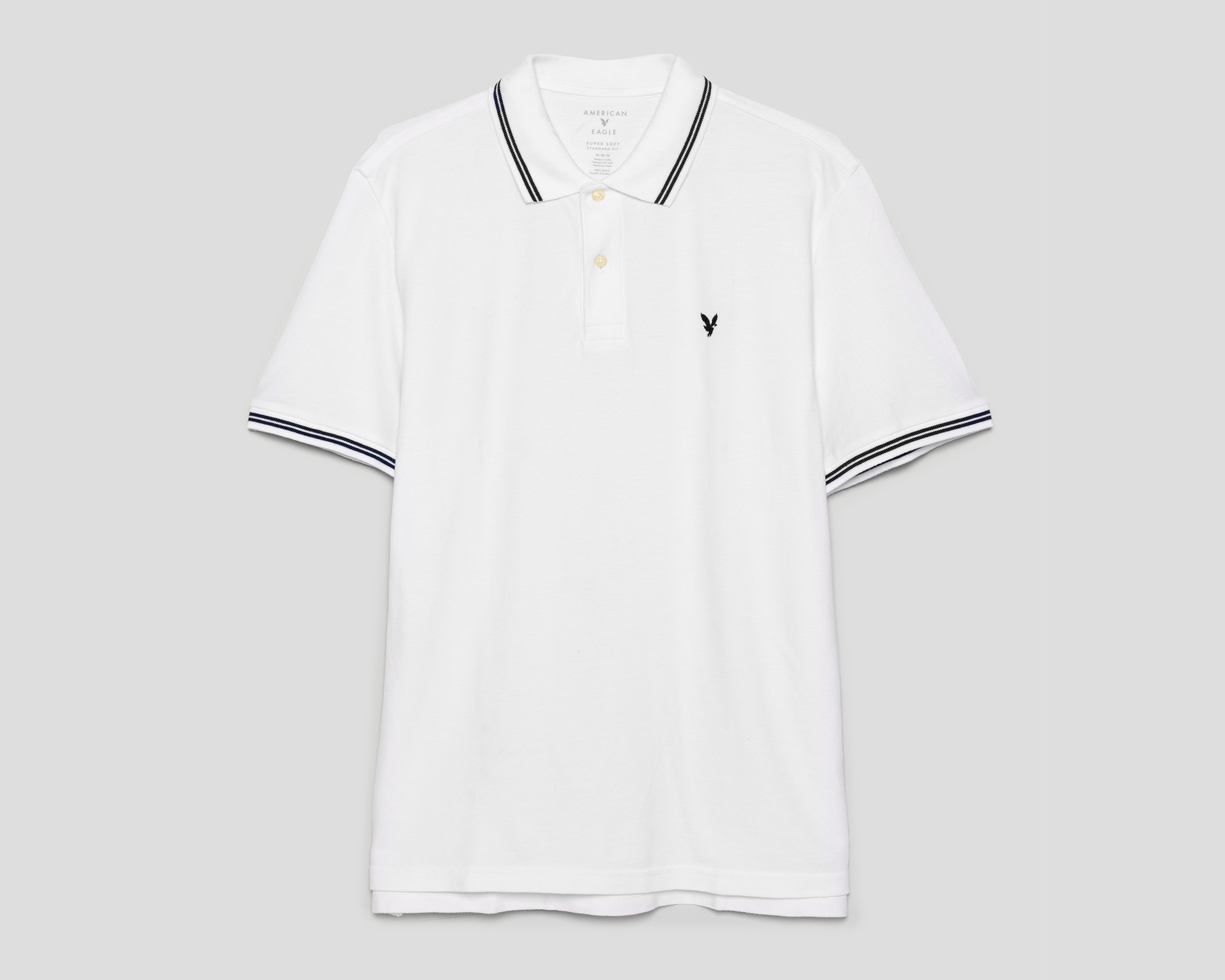 Foto 2 pulgar | Foto 1 | Playera Polo American Eagle Blanca para Hombre