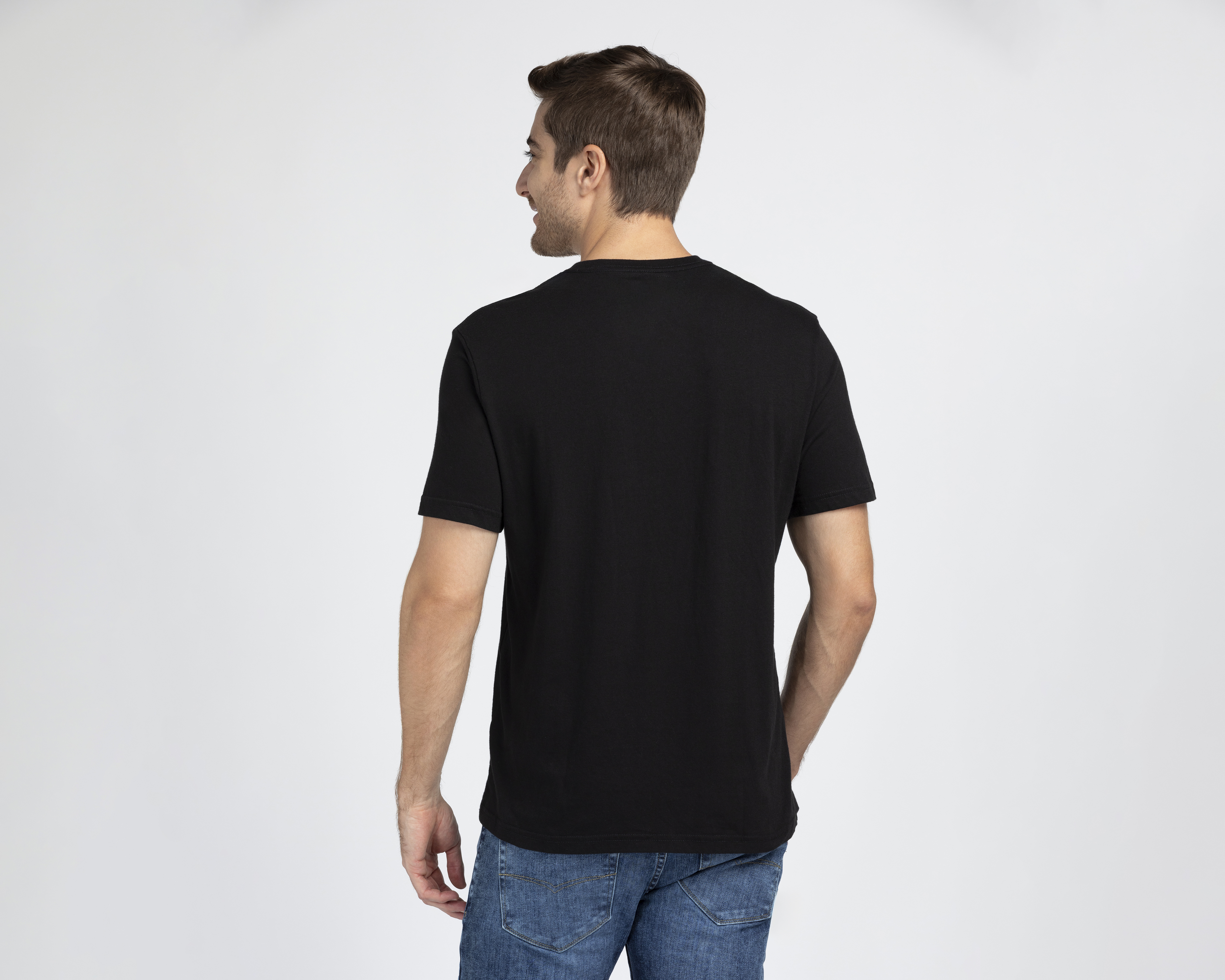 Foto 3 pulgar | Foto 2 | Playera de Cuello Redondo Negra American Eagle para Hombre