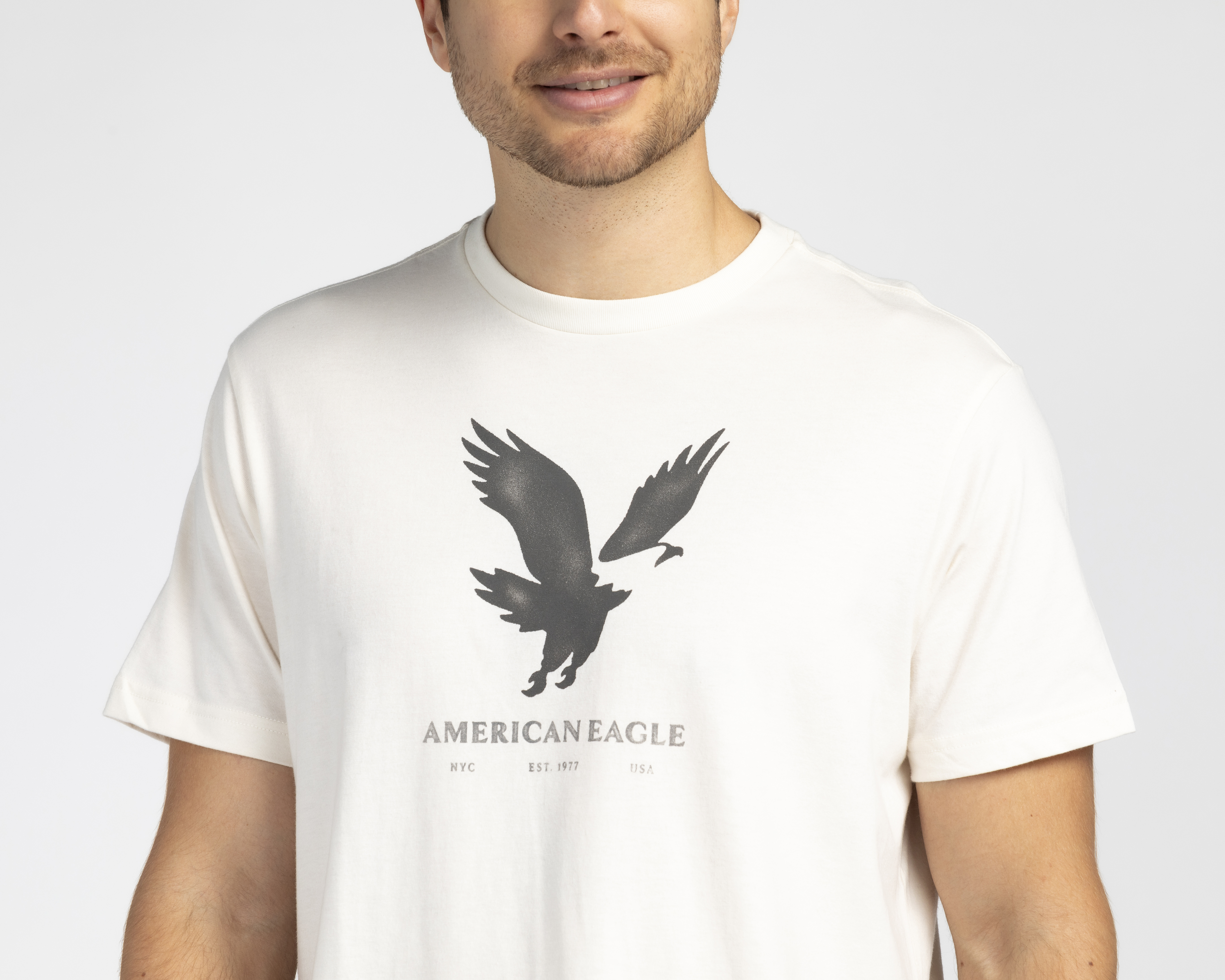 Foto 3 | Foto 3 | Playera de Cuello Redondo Beige American Eagle para Hombre