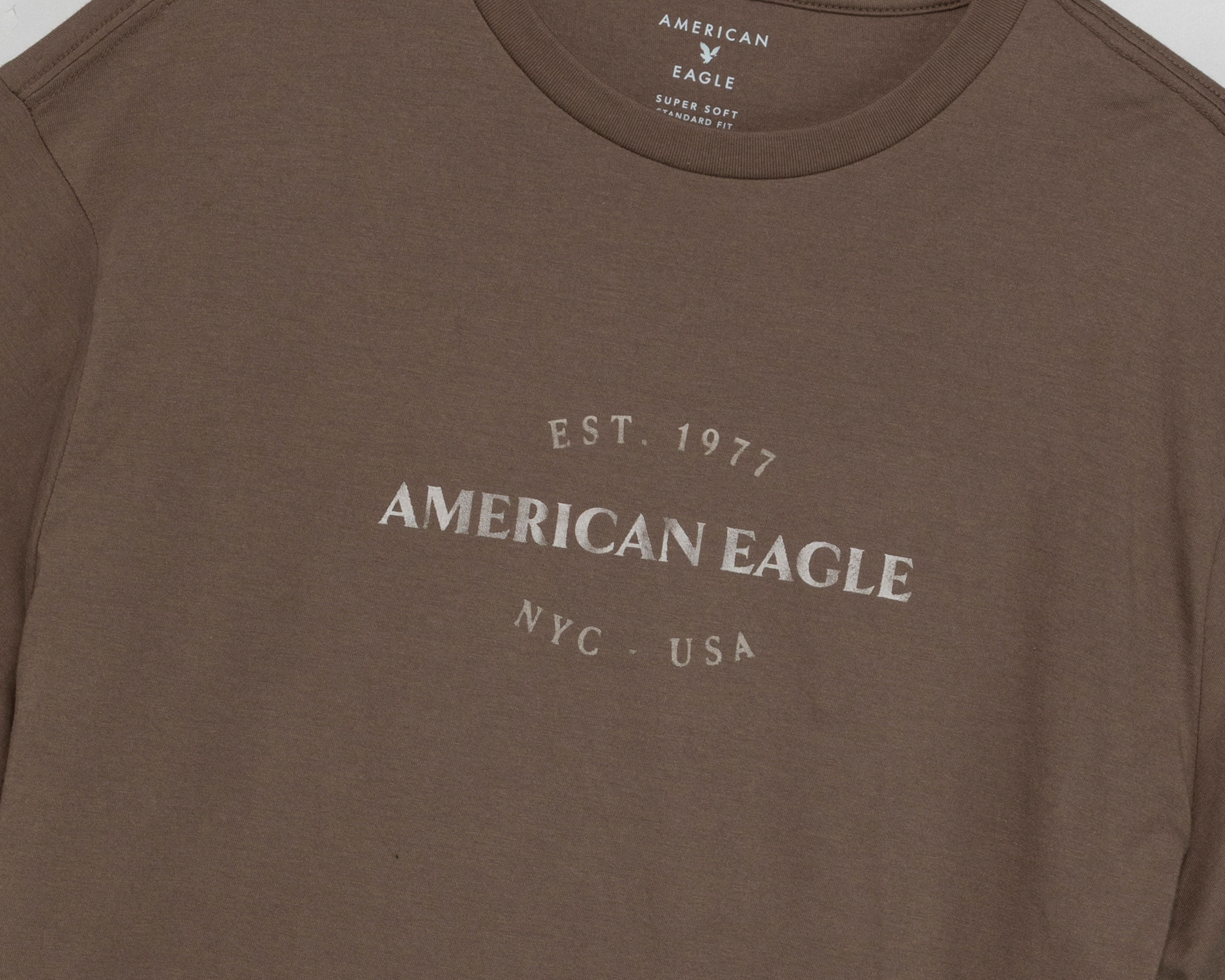 Foto 3 | Foto 3 | Playera de Cuello Redondo Café American Eagle para Hombre