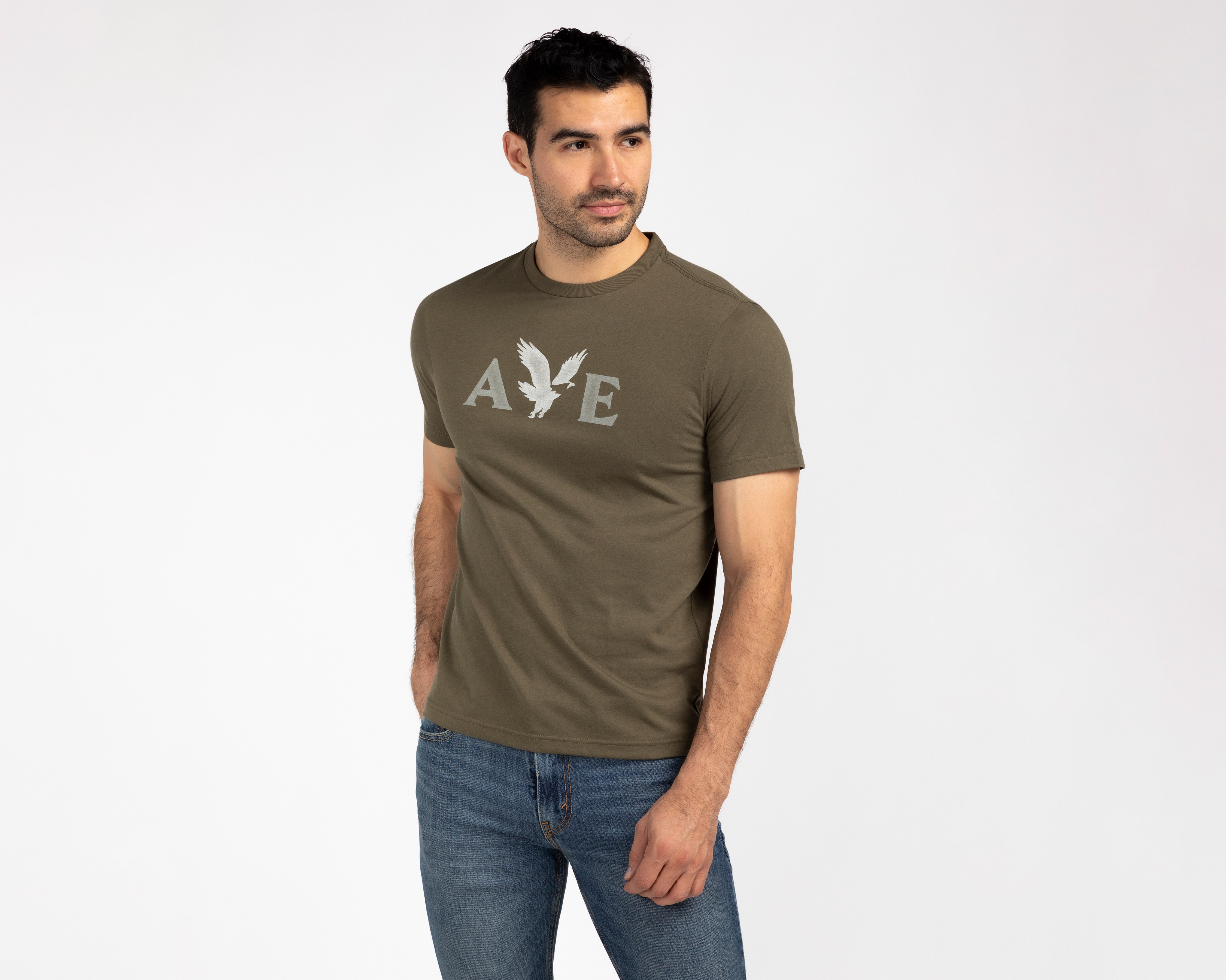 Playera de Cuello Redondo Verde American Eagle para Hombre