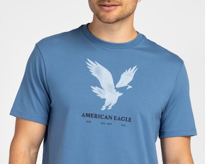 Foto 3 | Foto 3 | Playera de Cuello Redondo Azul American Eagle para Hombre