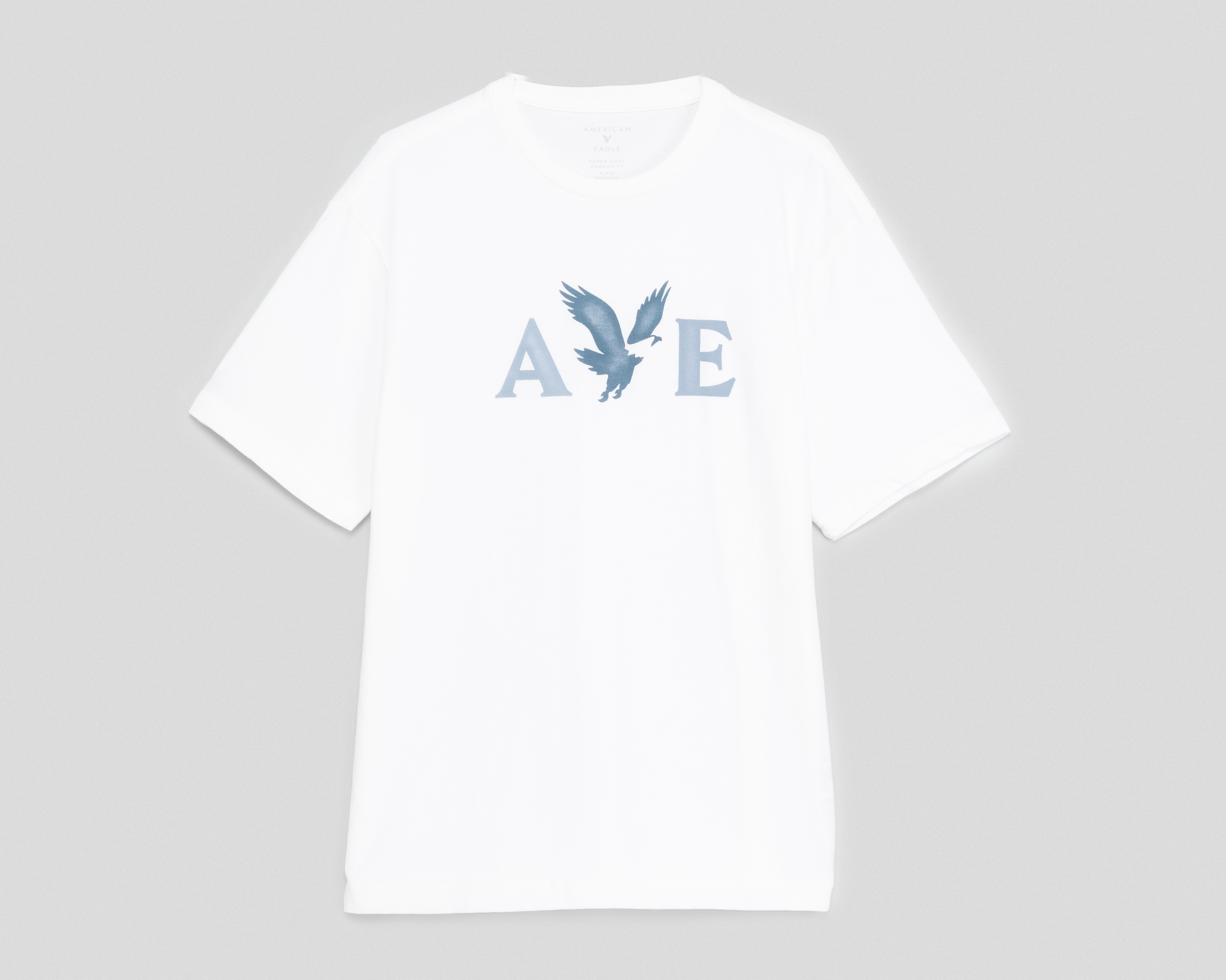 Playera de Cuello Redondo Blanca American Eagle para Hombre