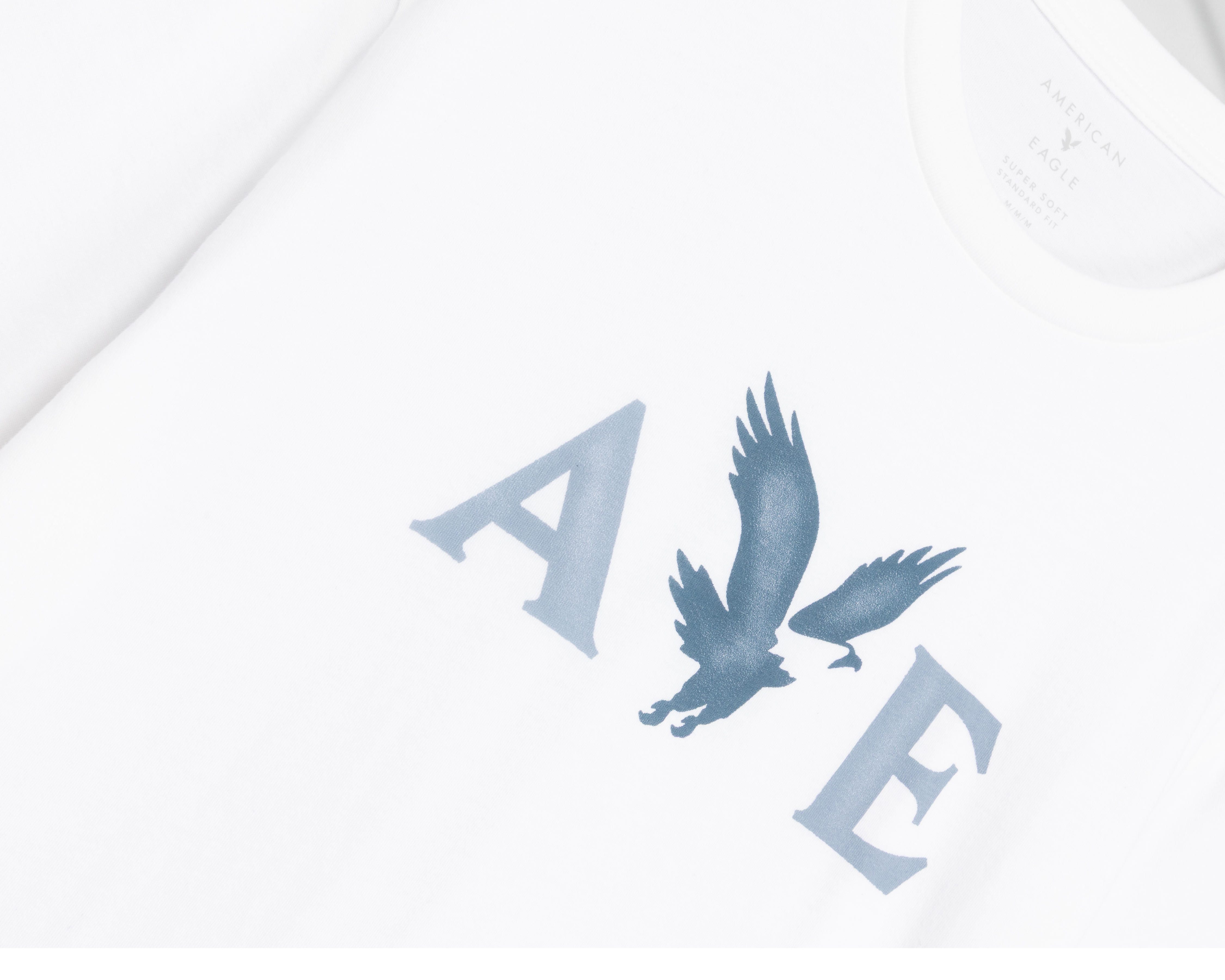 Foto 4 pulgar | Foto 3 | Playera de Cuello Redondo Blanca American Eagle para Hombre