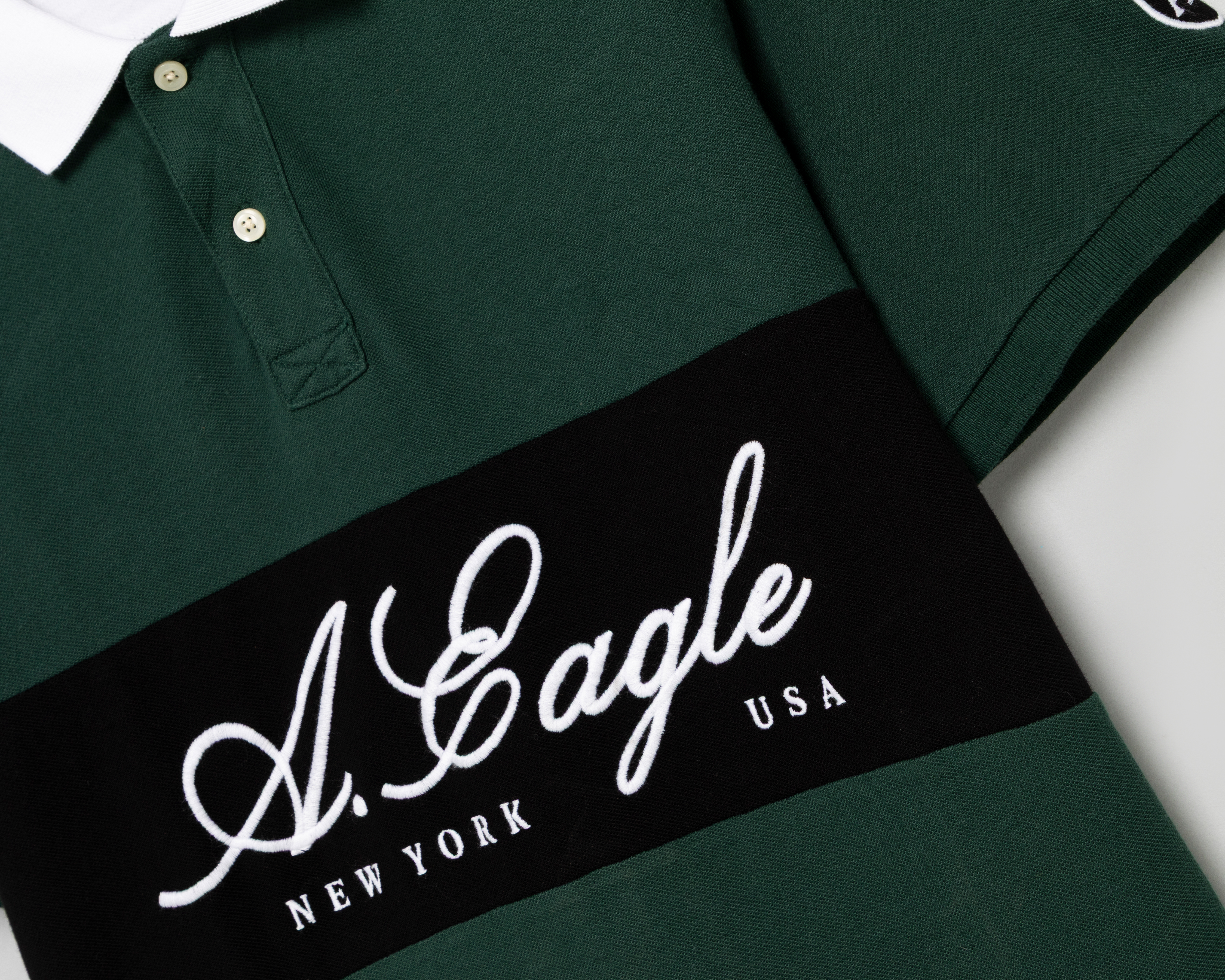 Foto 4 pulgar | Foto 3 | Playera Polo American Eagle Verde para Hombre