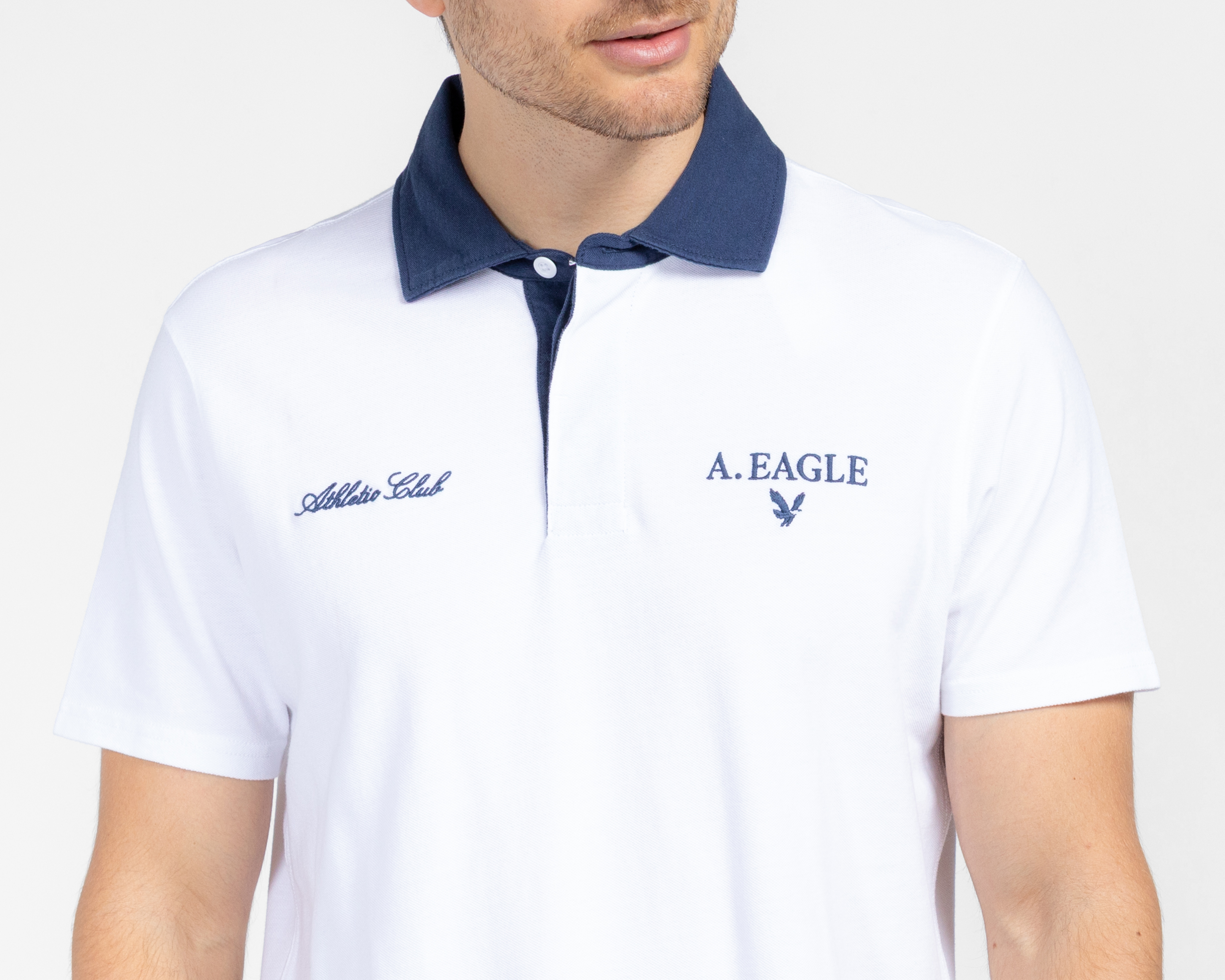 Foto 3 | Foto 3 | Playera Polo American Eagle Blanca para Hombre