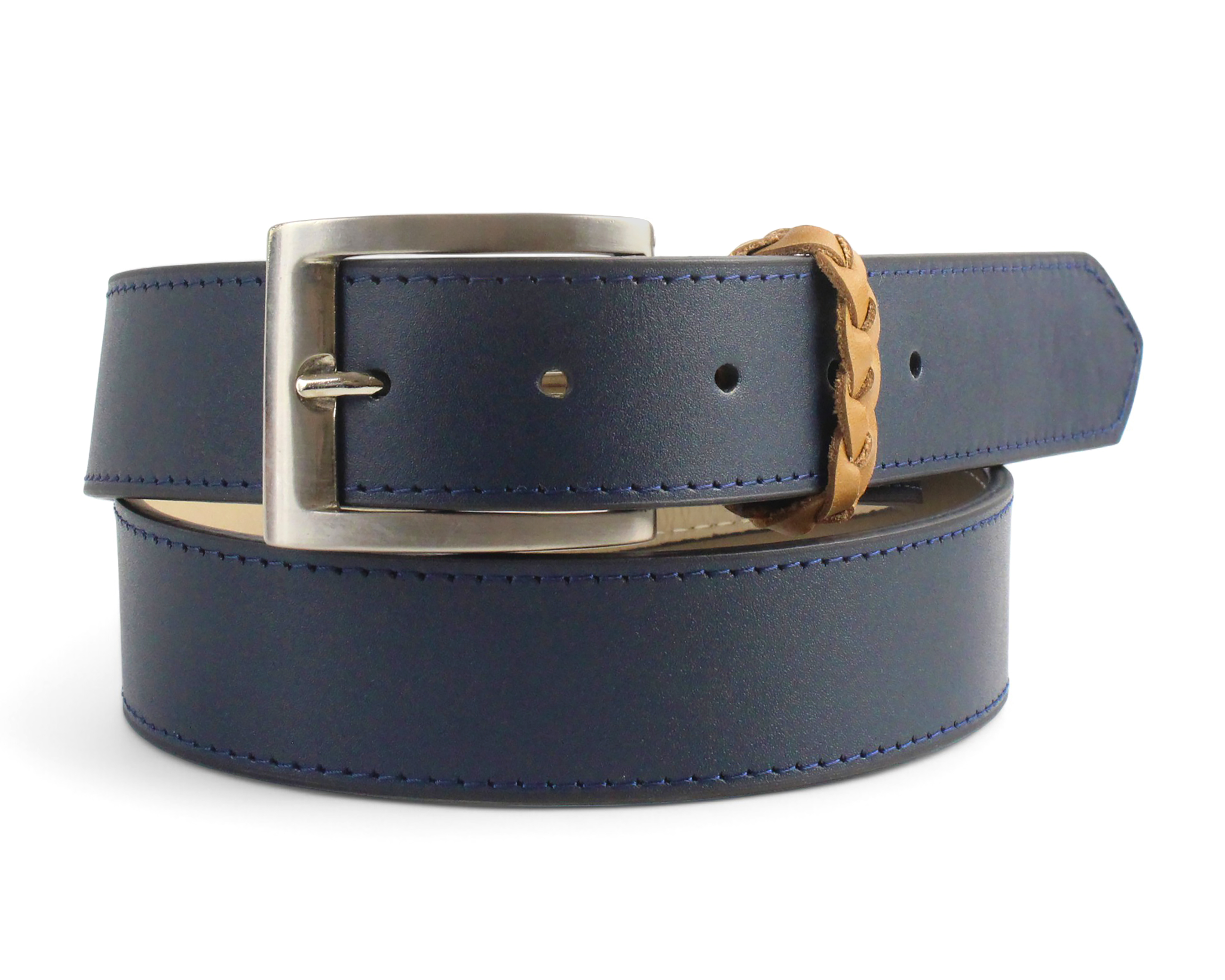 Foto 1 | Foto 1 | Cinturón de Piel para Hombre Michel Domit Azul Marino