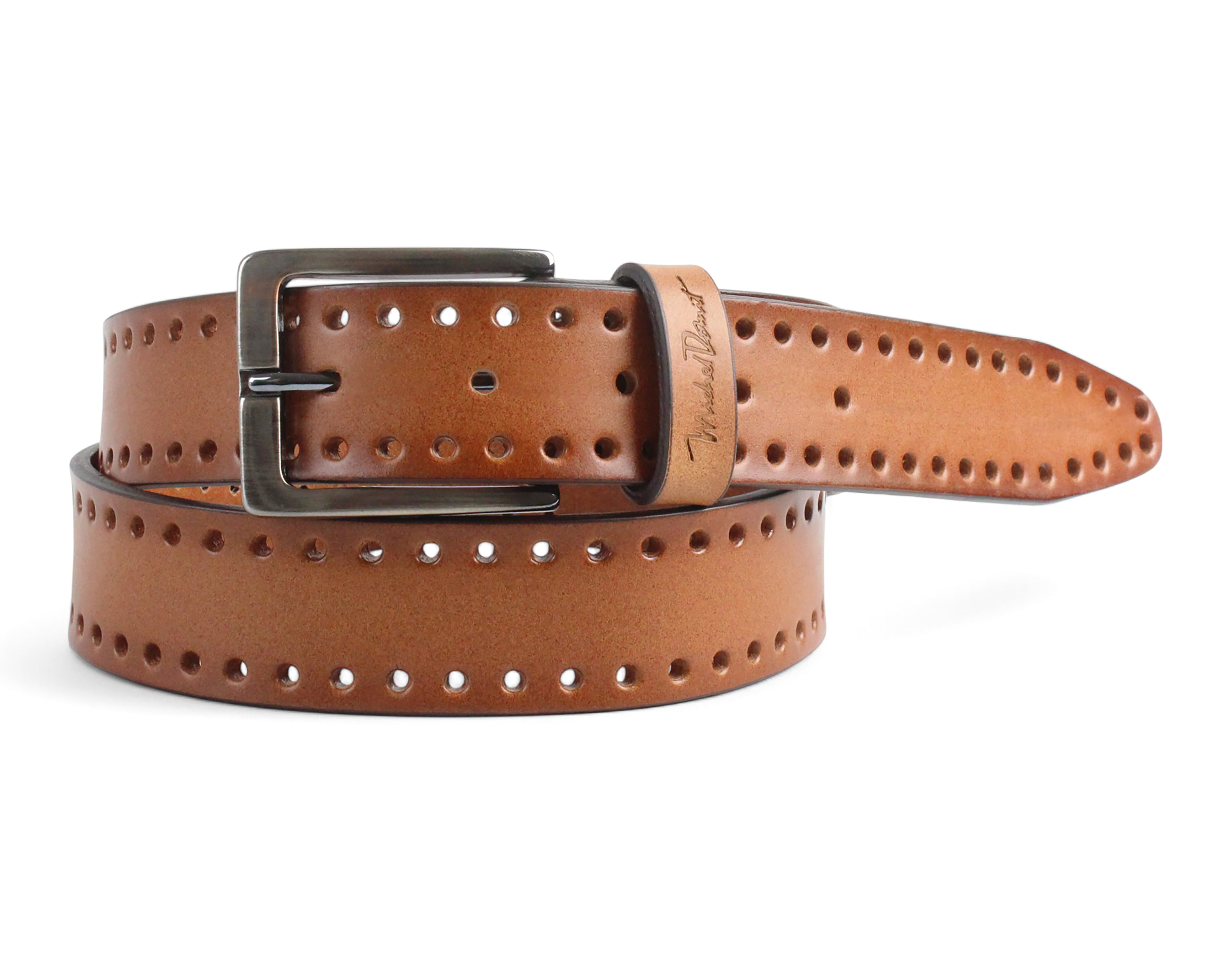 Cinturón de Piel para Hombre Michel Domit Coñac