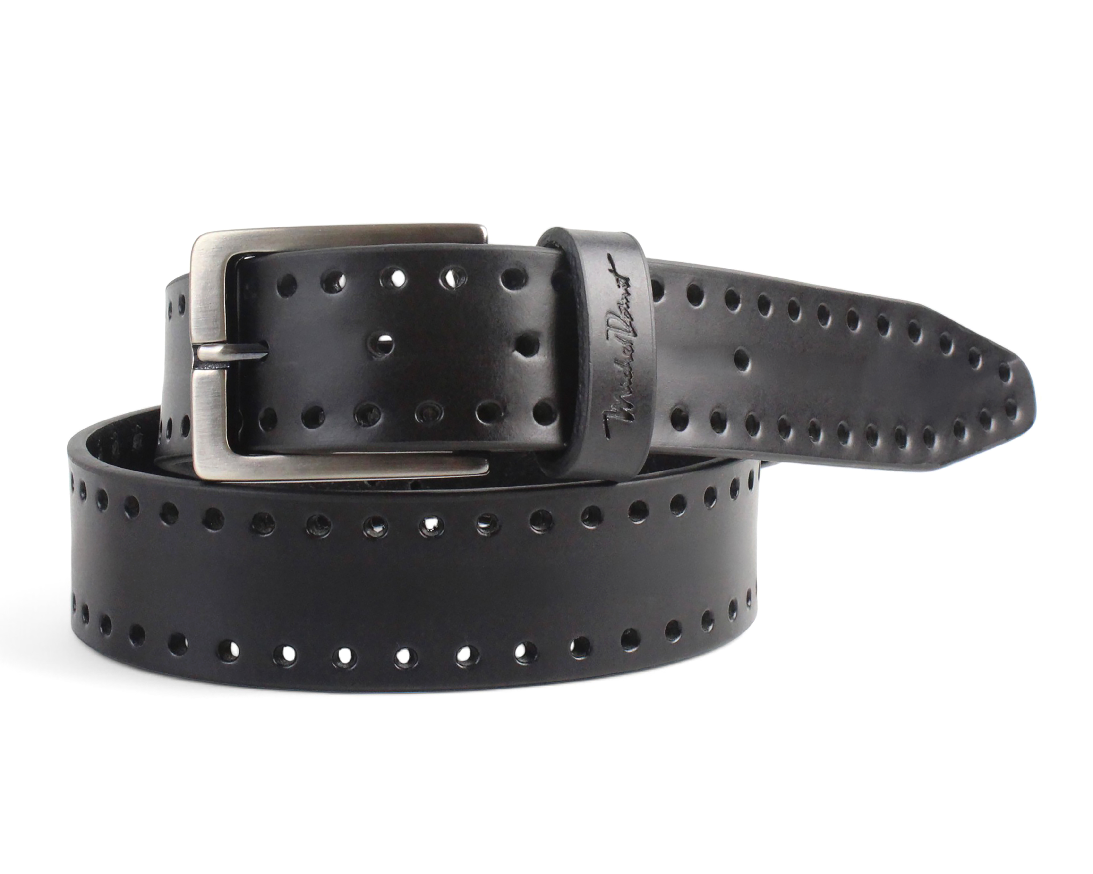 Cinturón de Piel para Hombre Michel Domit Negro